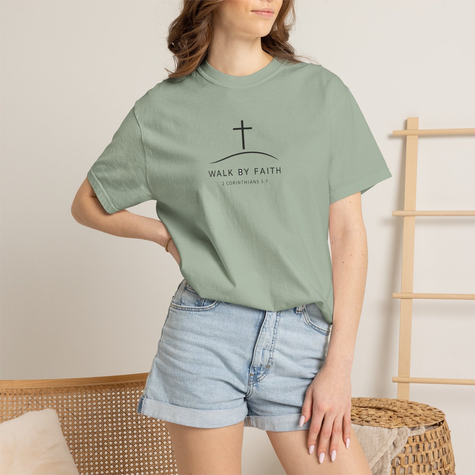 Faith Cross T‑Shirt — "Walk By Faith" Christian Tee