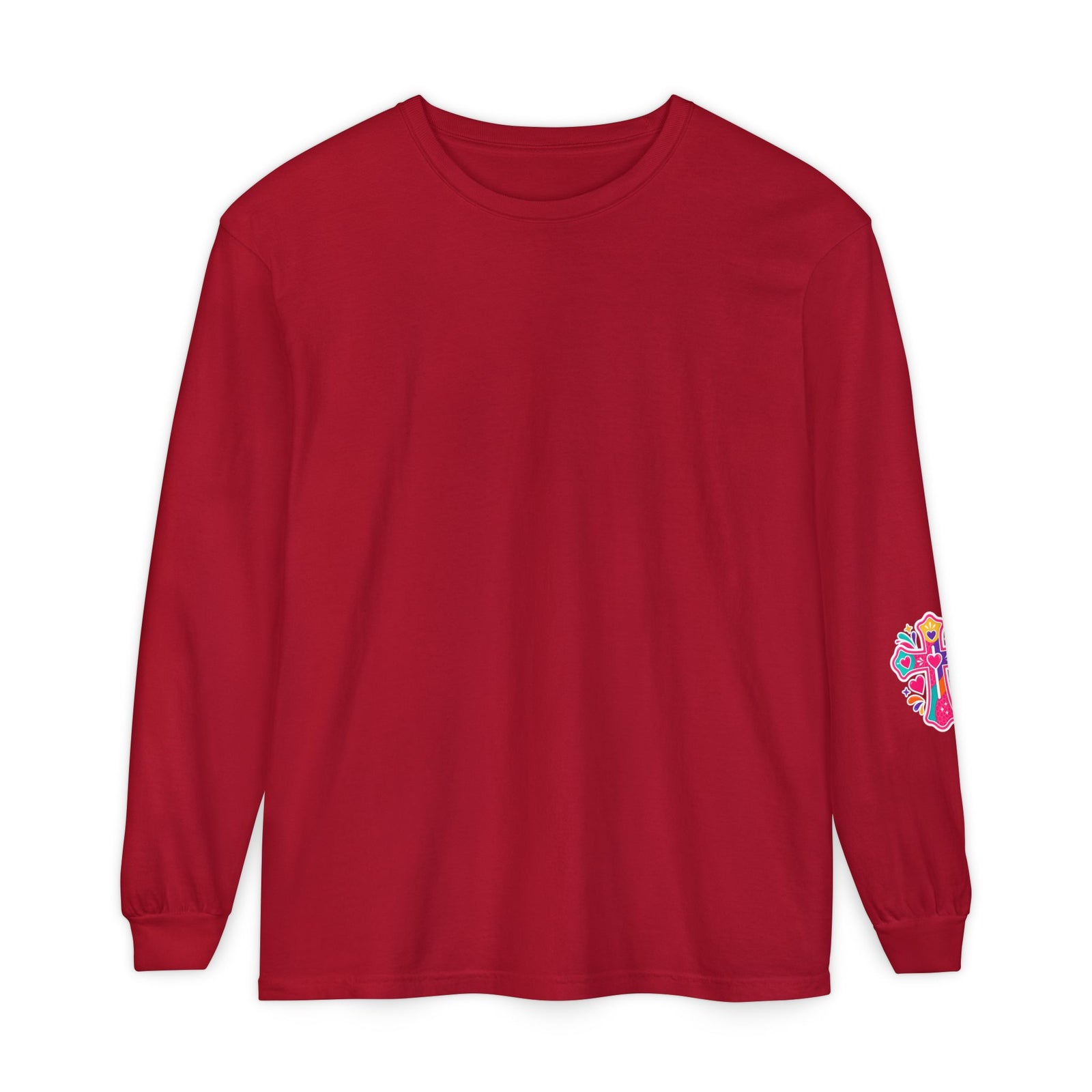 Long Sleeve Tee - "BEWARE Powered by Prayer and Grace of God" Colorful Faith Tee