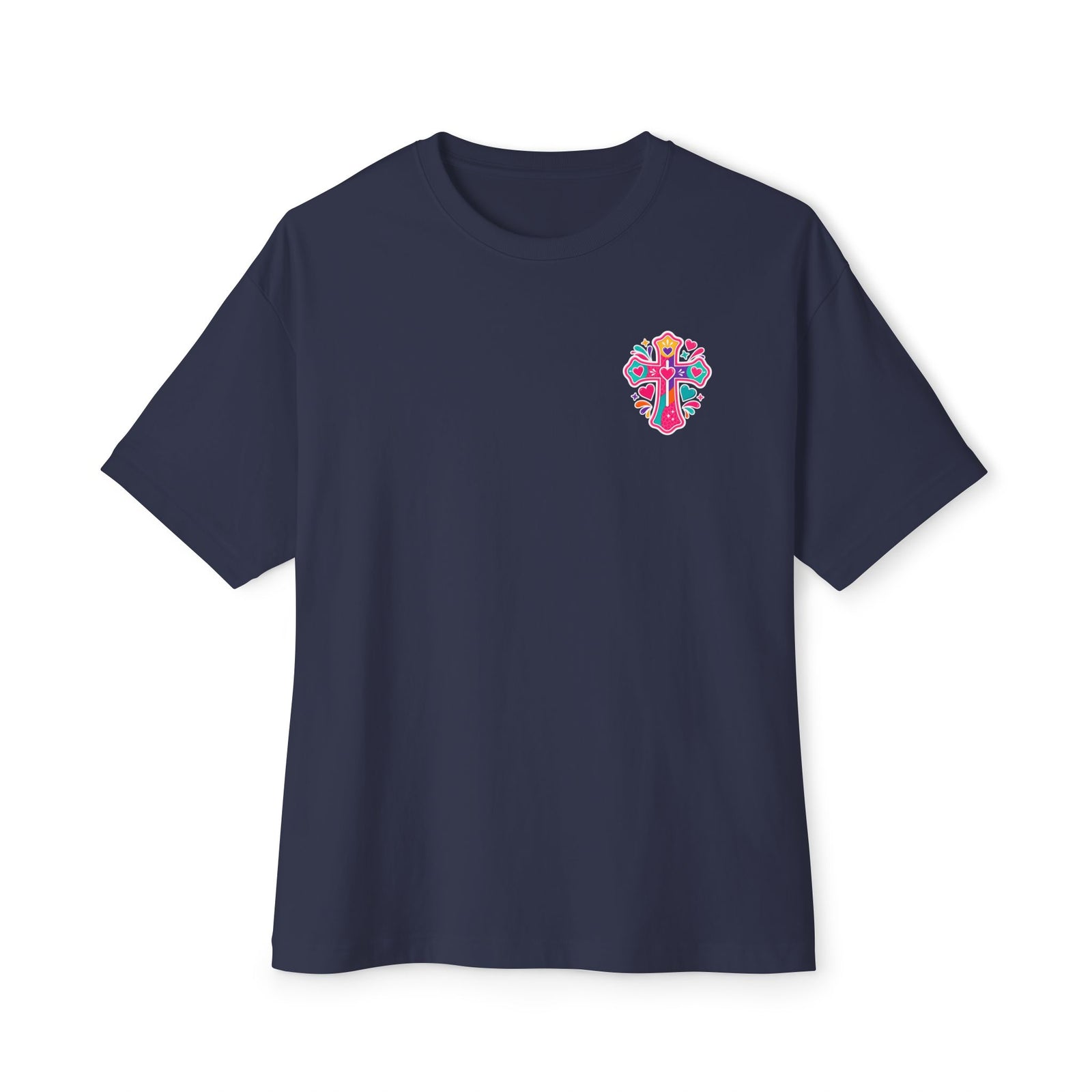 Christian Tee — "I Have Messy Hair, Pajamas On, But Jesus Still Loves Me" Boxy T-Shirt