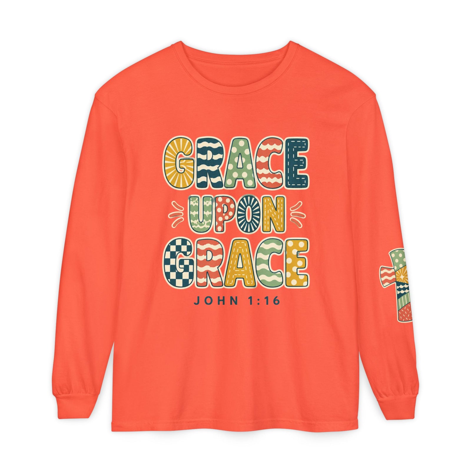 Grace Upon Grace Long Sleeve T-Shirt — John 1:16 Christian Tee
