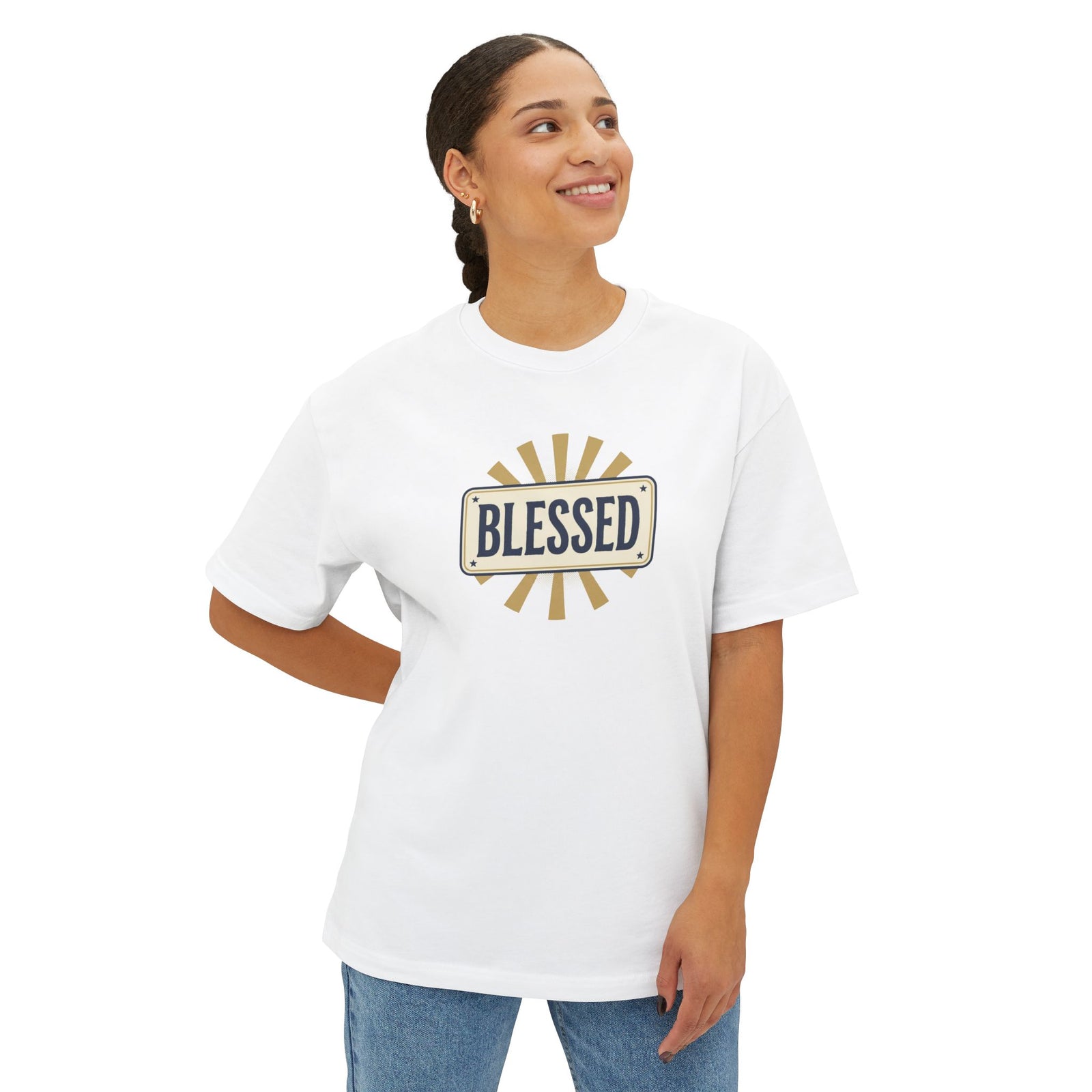 Blessed Vintage Sign T-Shirt — Oversized Boxy Tee