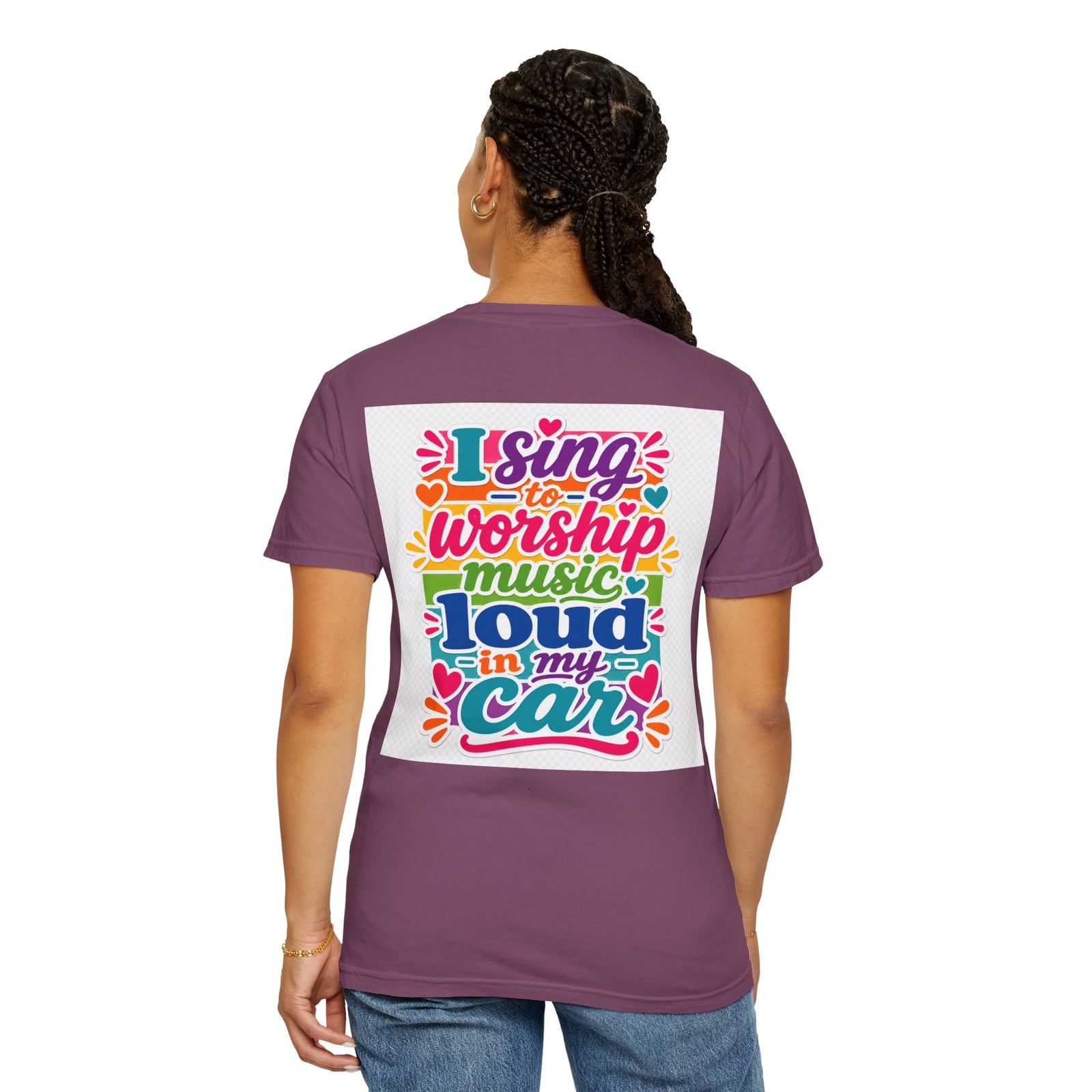 Worship Music T-Shirt — "I Sing to Worship Music Loud in My Car" Graphic Tee