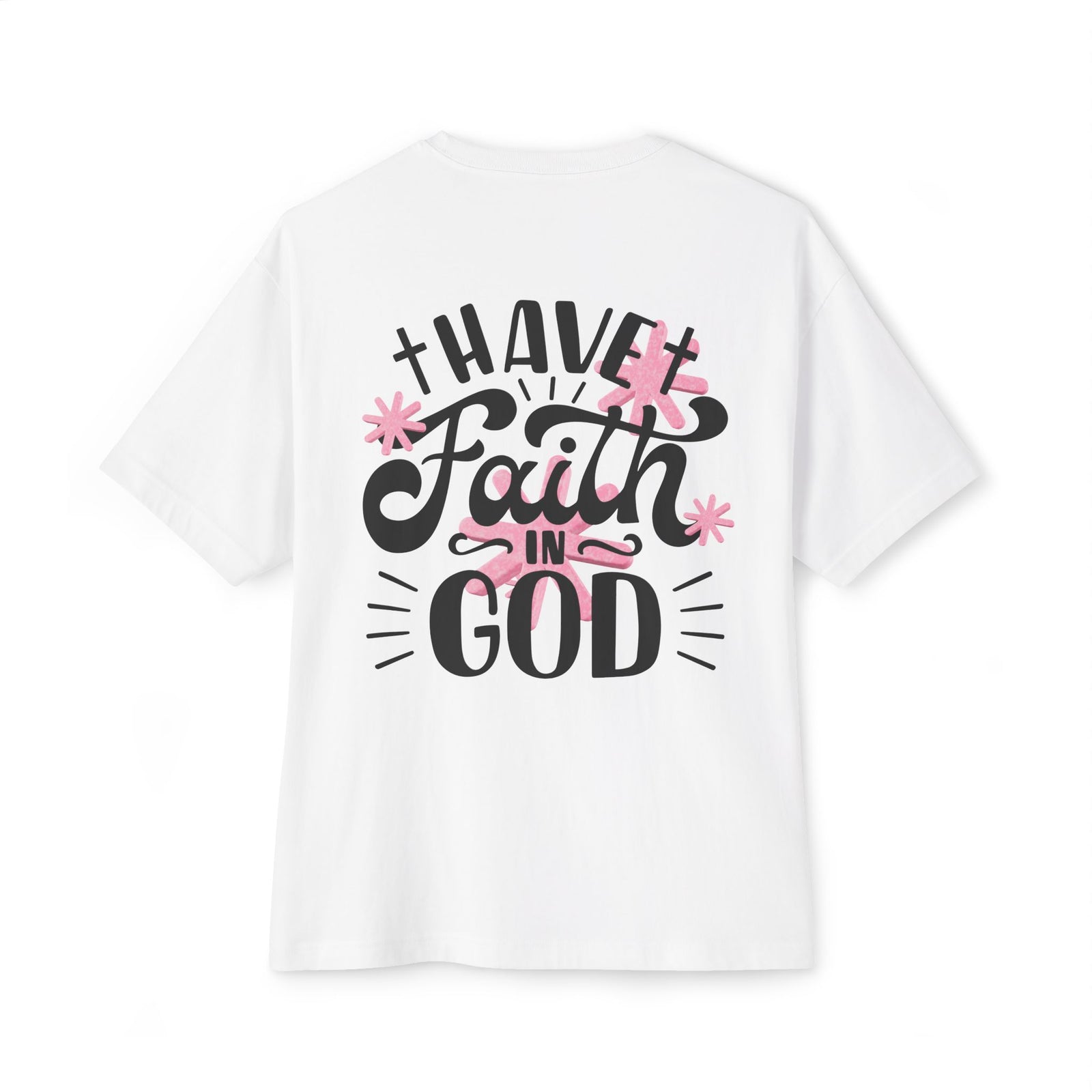 Faith In God Boxy Tee — Floral Christian Graphic T-Shirt