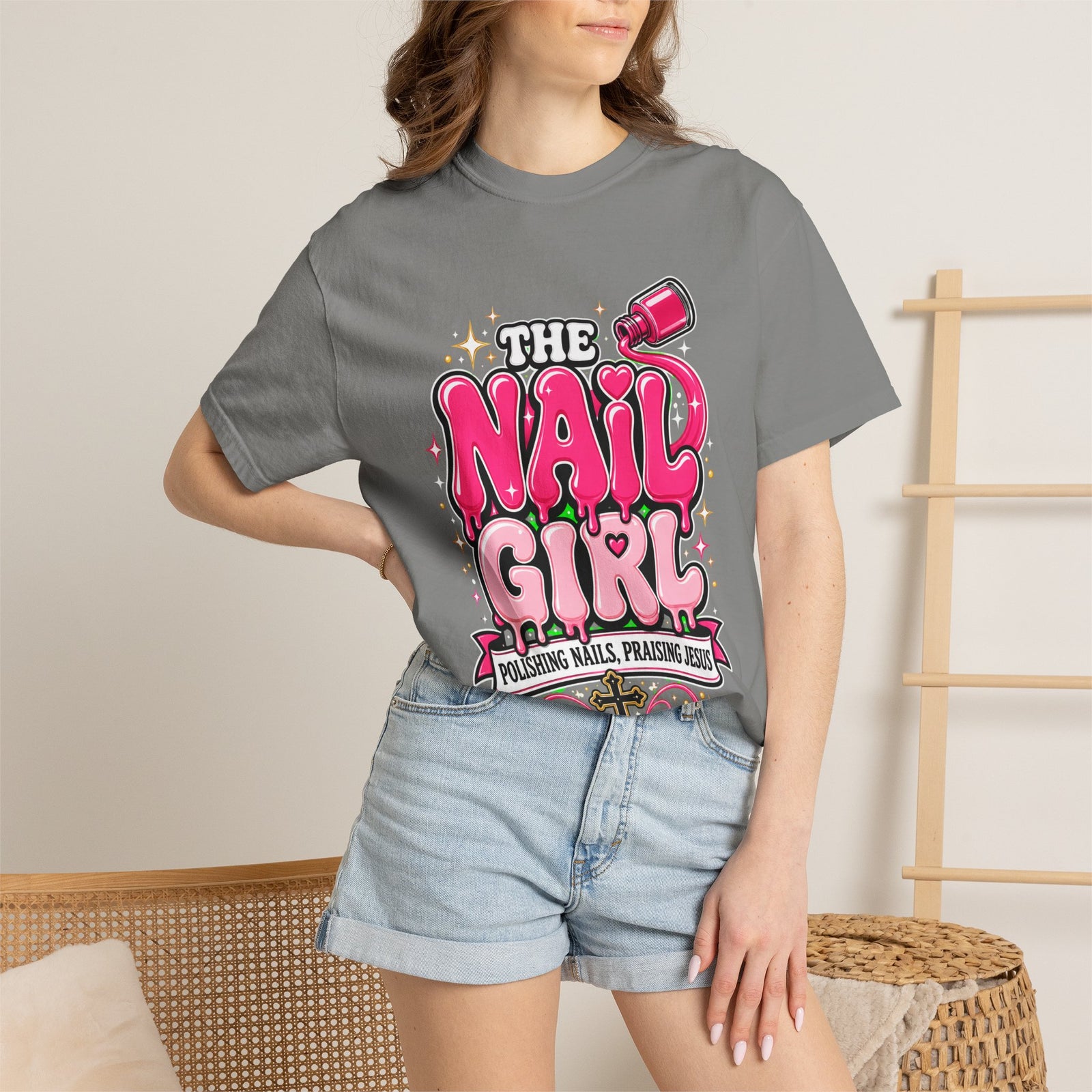 The Nail Girl T-Shirt — Polishing Nails, Praising Jesus Graphic Tee