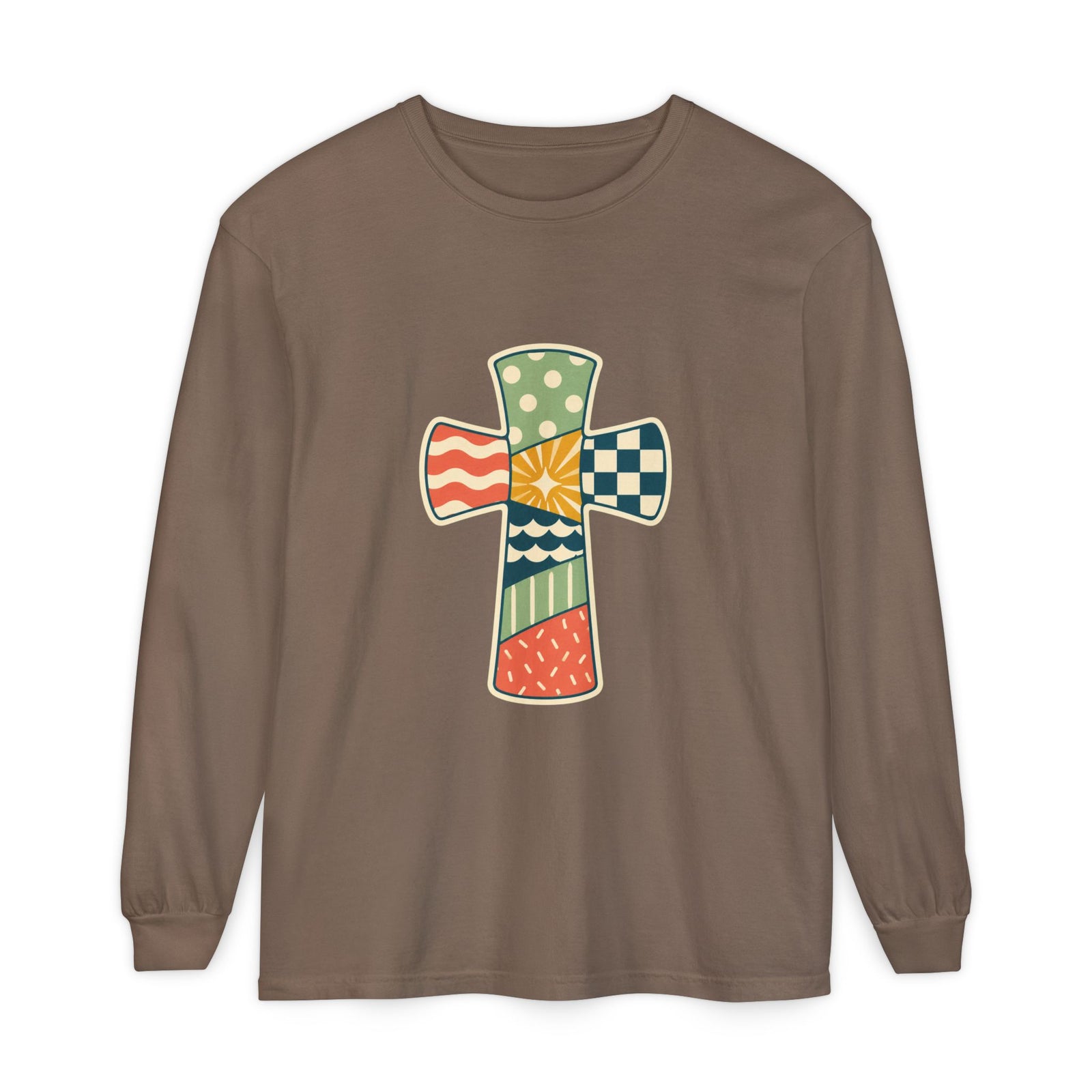 Patchwork Cross Long Sleeve T-Shirt