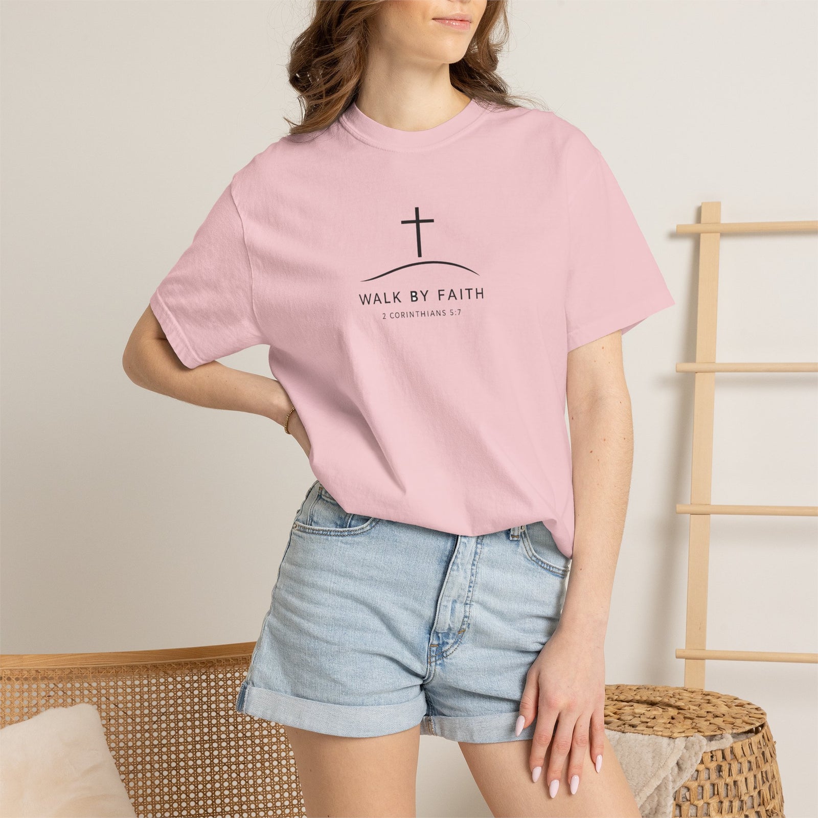 Faith Cross T‑Shirt — "Walk By Faith" Christian Tee
