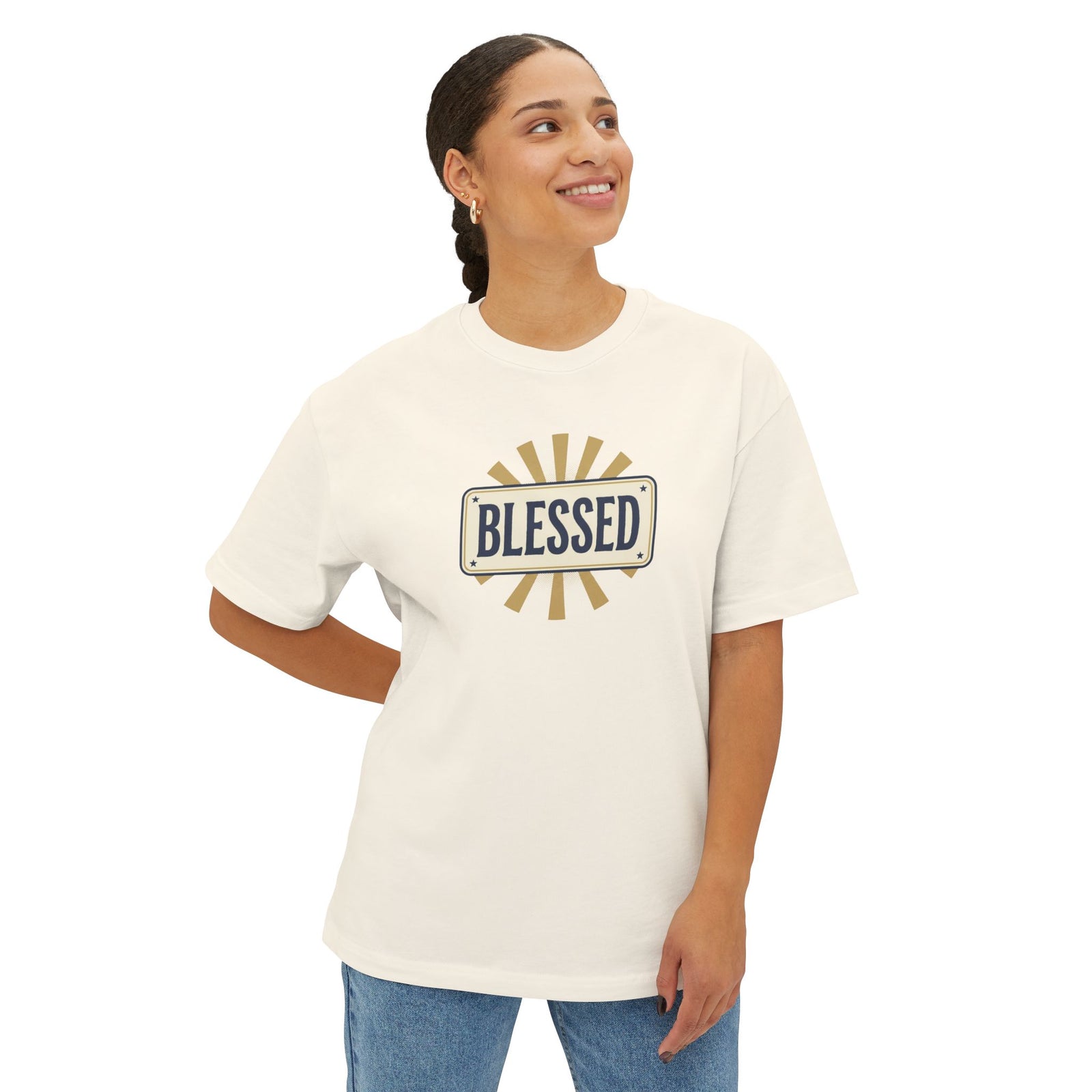 Blessed Vintage Sign T-Shirt — Oversized Boxy Tee