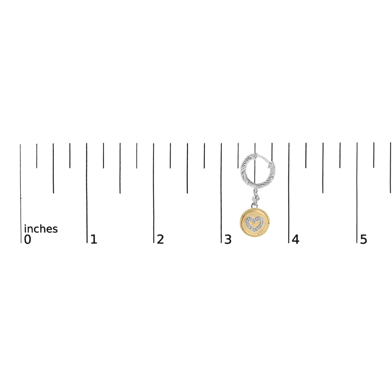 18K Gold Plated Sterling Silver Diamond Heart Earrings