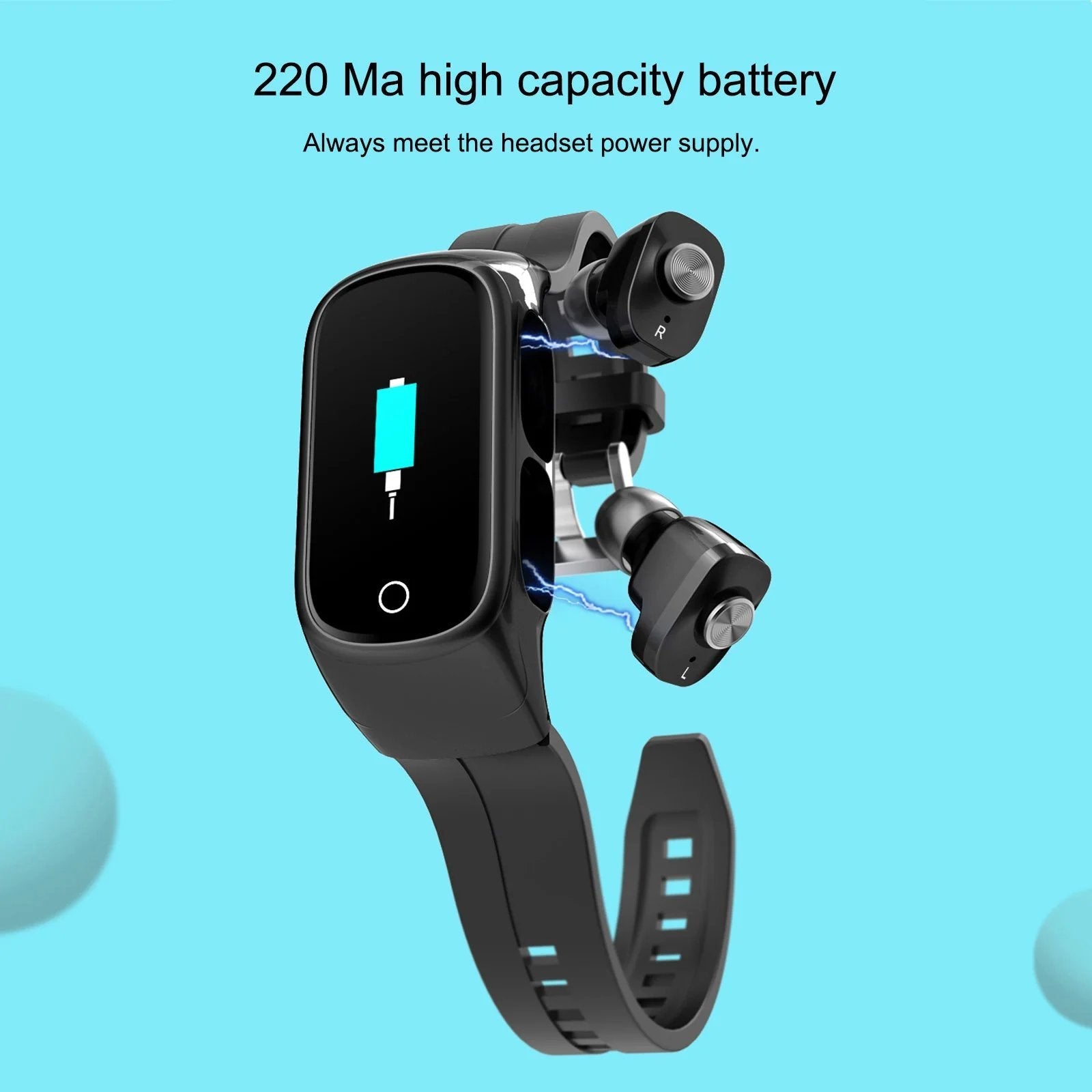 Dual Fitness Smartwatch with Wireless Earbuds