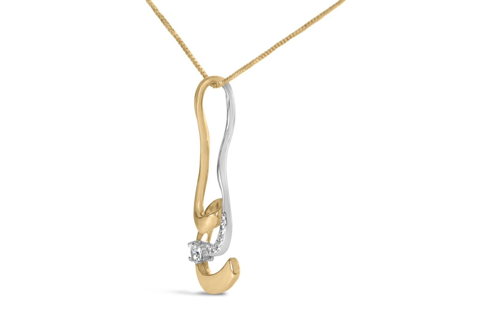 Twirl 10K Dual-Gold Diamond Pendant Necklace