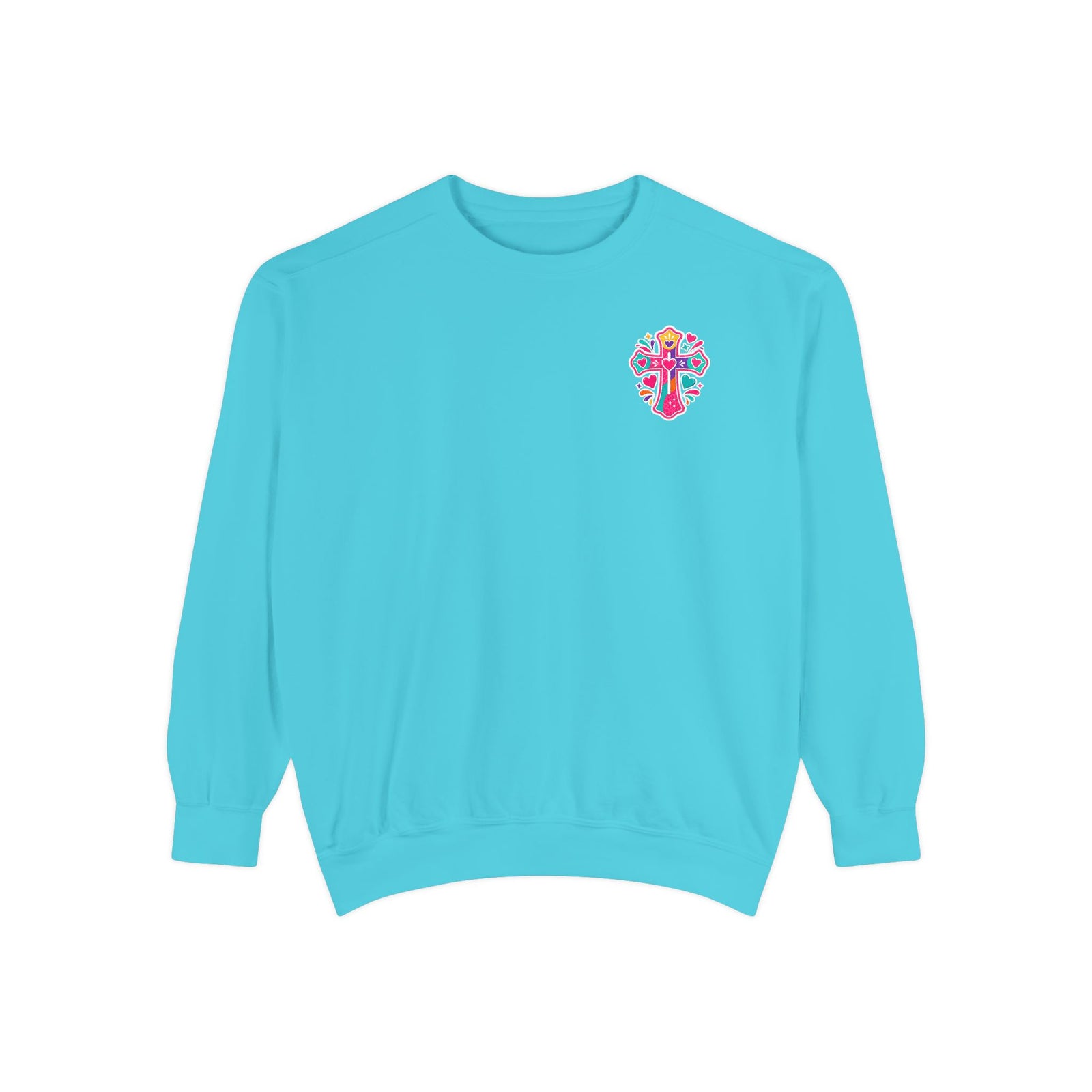 Christian Pajama Sweatshirt — "I Have Messy Hair, Pajamas On, Jesus Still Loves Me" Cozy Crewneck