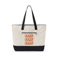 Load image into Gallery viewer, Pray Pray Pray Zippered Canvas Tote