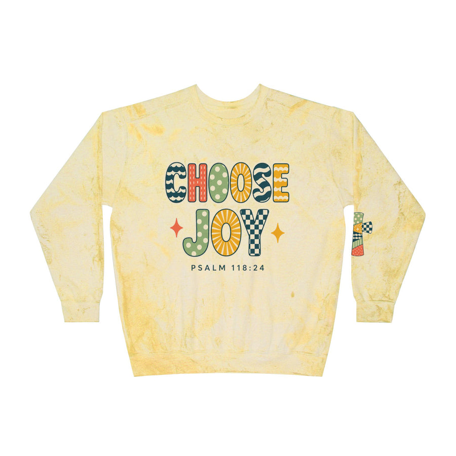 Choose Joy Crewneck Sweatshirt — Psalm 118:24 Tie-Dye Comfort