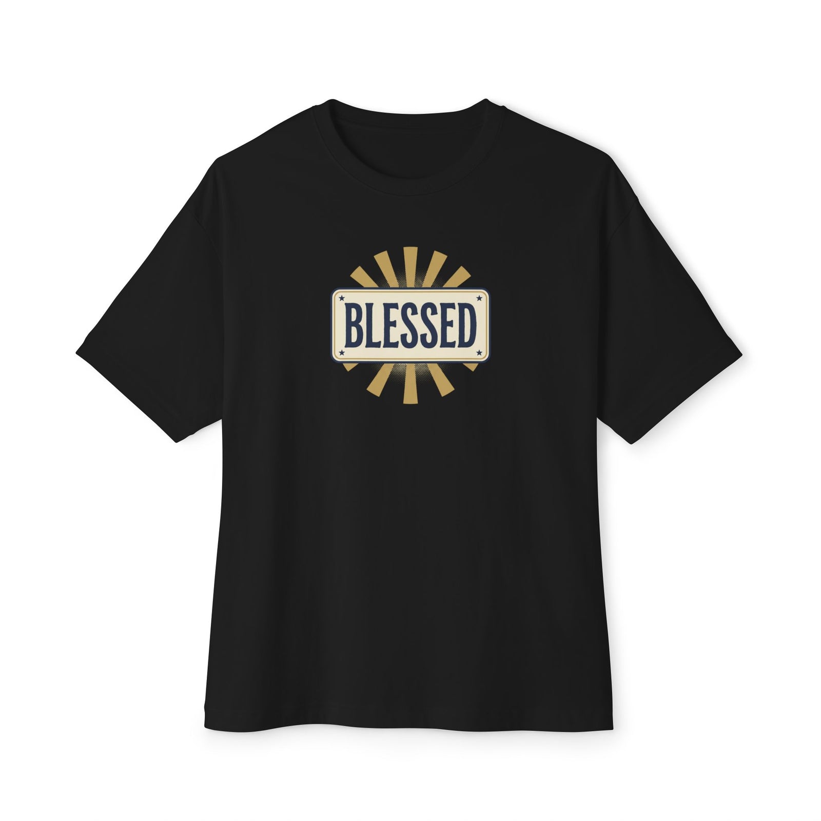 Blessed Vintage Sign T-Shirt — Oversized Boxy Tee