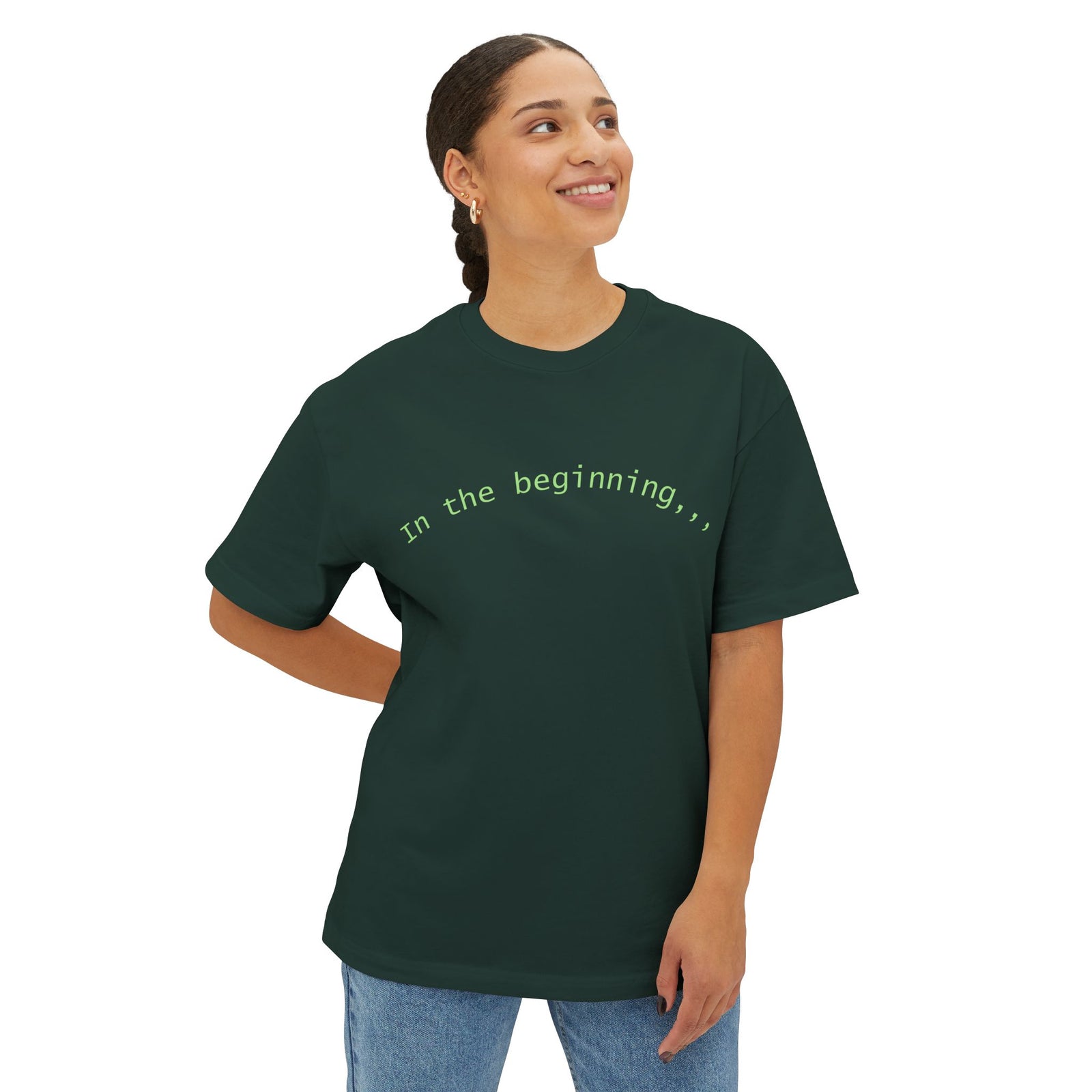 T-Shirt — "God Created" Earth Graphic Tee (Eco, Faith & Nature Love)