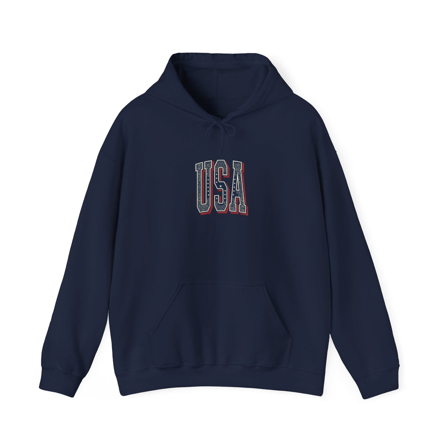 USA Arch Retro Typography Hoodie | 4th of July Vintage Americana