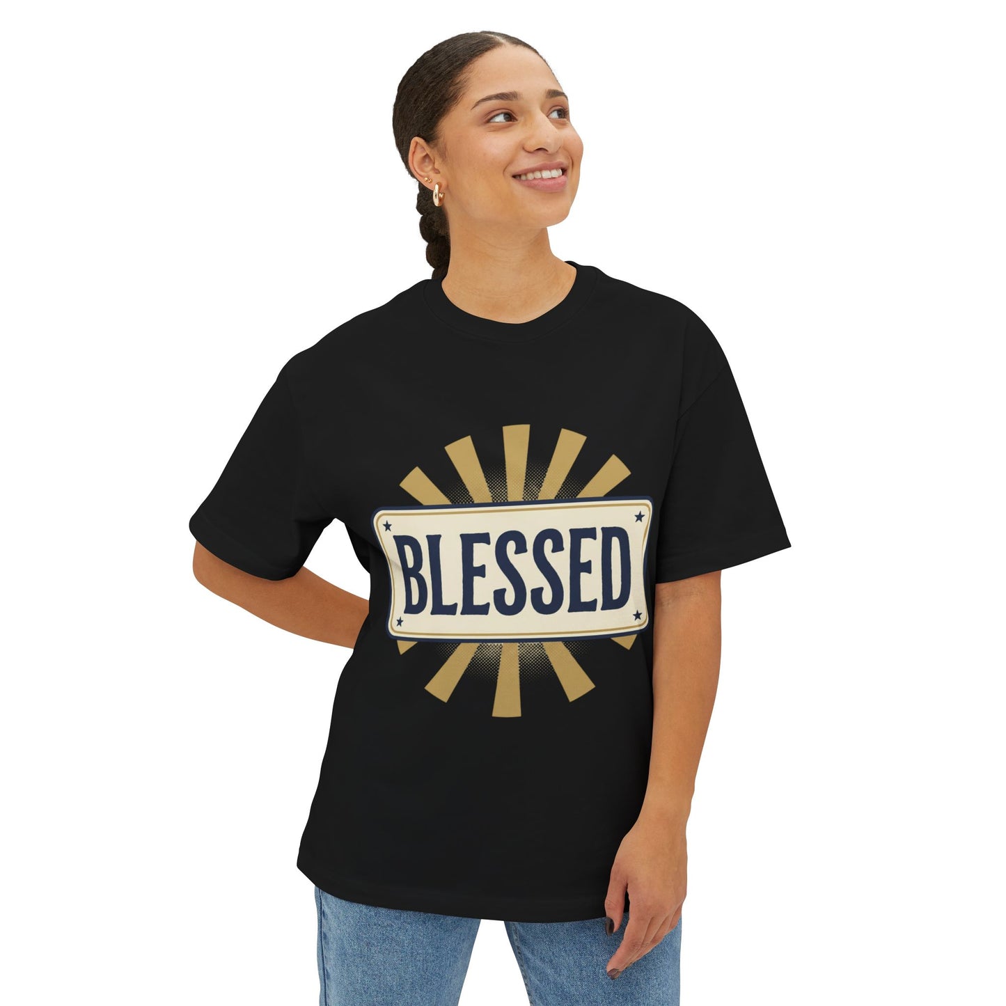 Blessed Vintage Sign T-Shirt — Oversized Boxy Tee