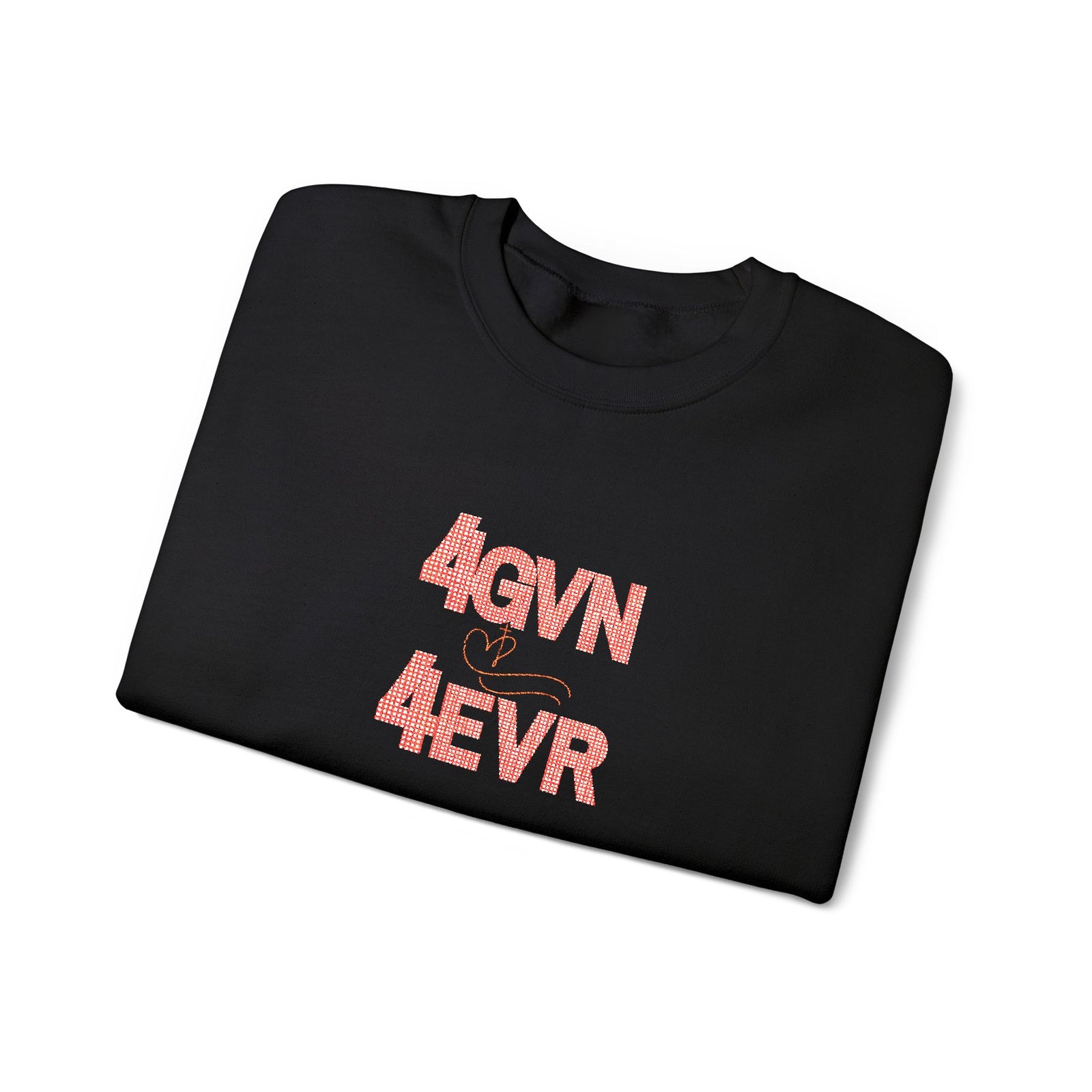 Crewneck Sweatshirt — 'AGAIN NEVER' Floral Text Design, White Cozy Pullover