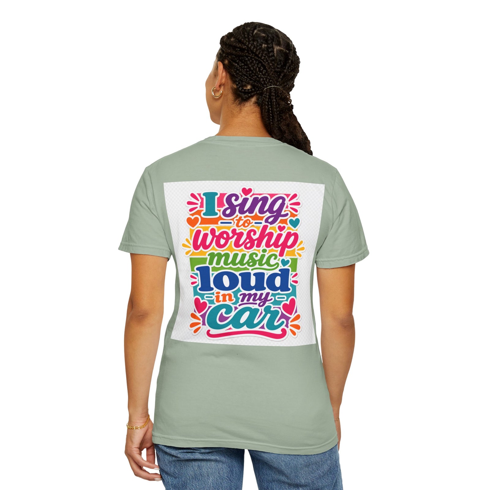 Worship Music T-Shirt — "I Sing to Worship Music Loud in My Car" Graphic Tee