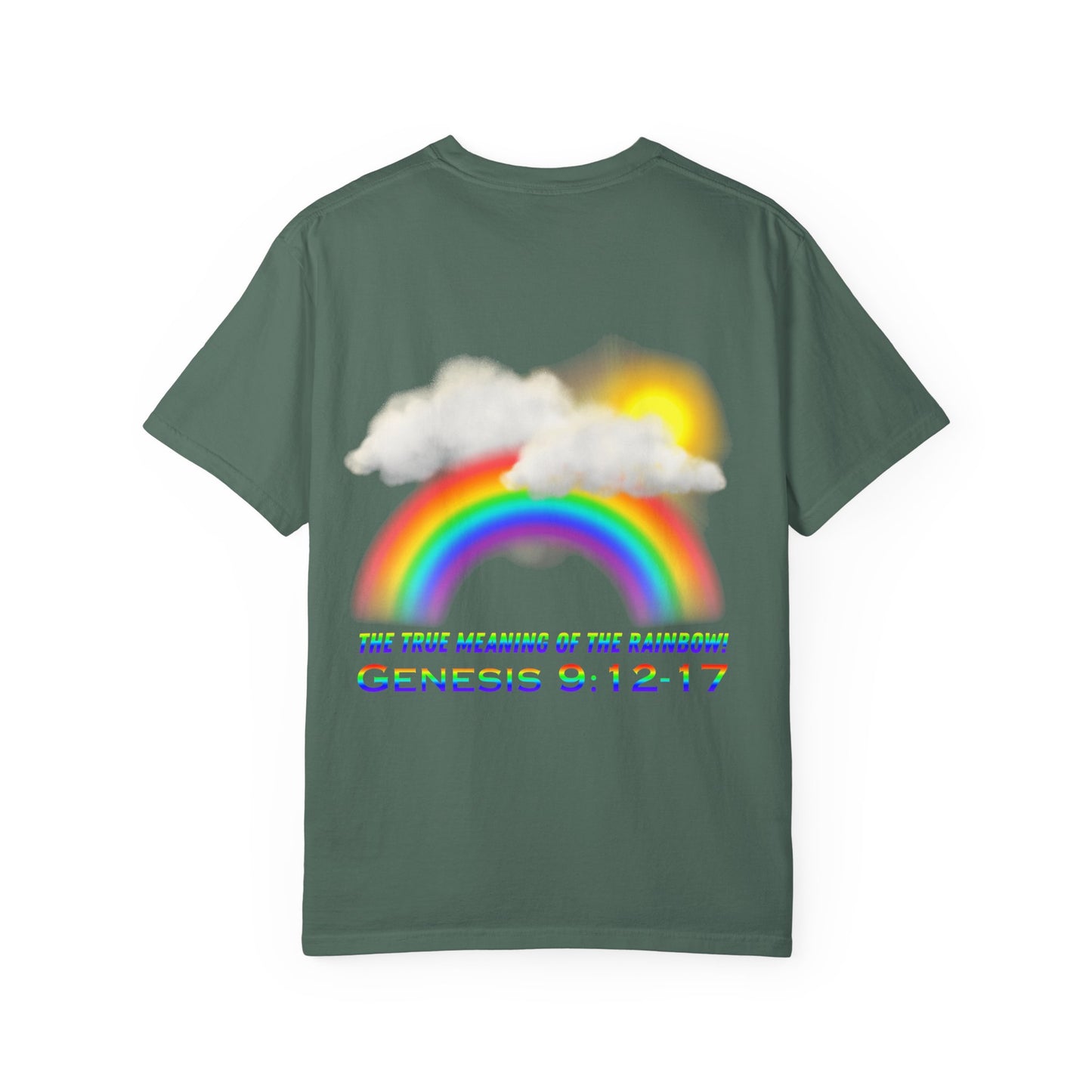 T-Shirt — Rainbow & Genesis 9:12-17 Faith Graphic