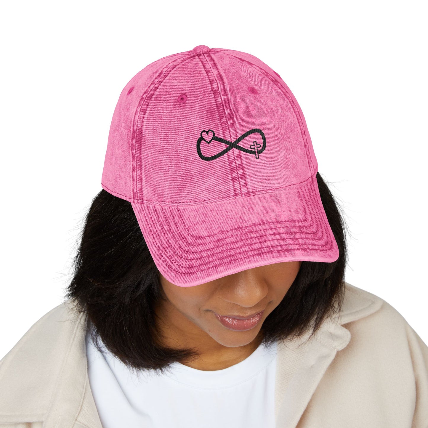 Washed-out Infinity Embroidered Cap