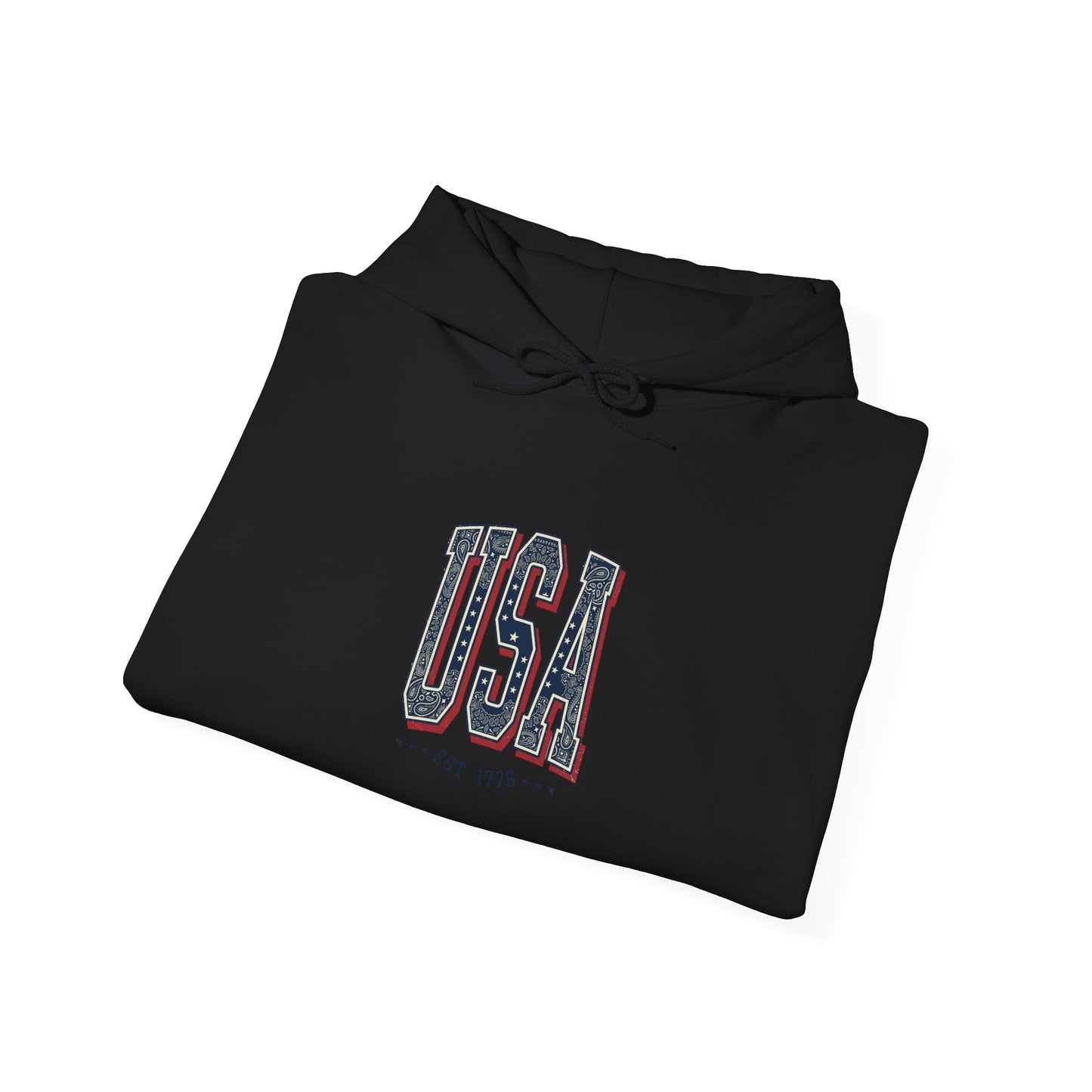 USA Arch Retro Typography Hoodie | 4th of July Vintage Americana