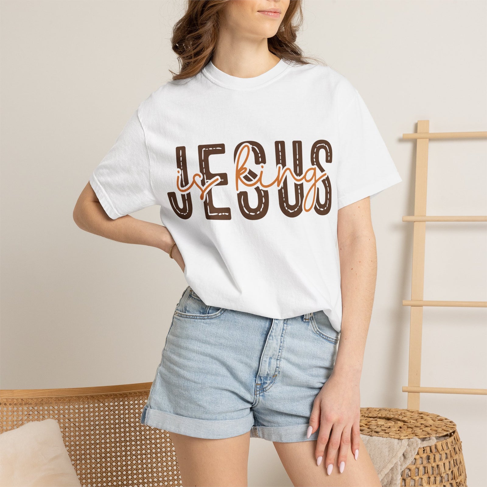 Jesus Loving T-Shirt — Faith-Based Graphic Tee with Script & Block Lettering
