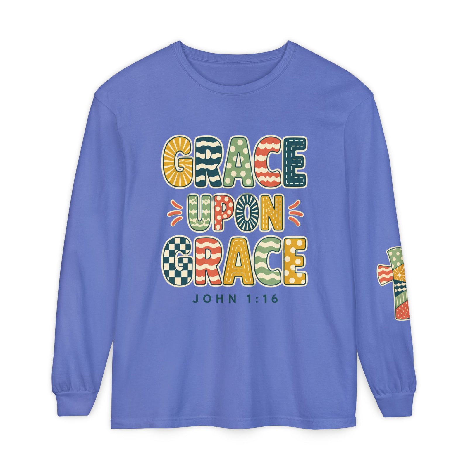 Grace Upon Grace Long Sleeve T-Shirt — John 1:16 Christian Tee