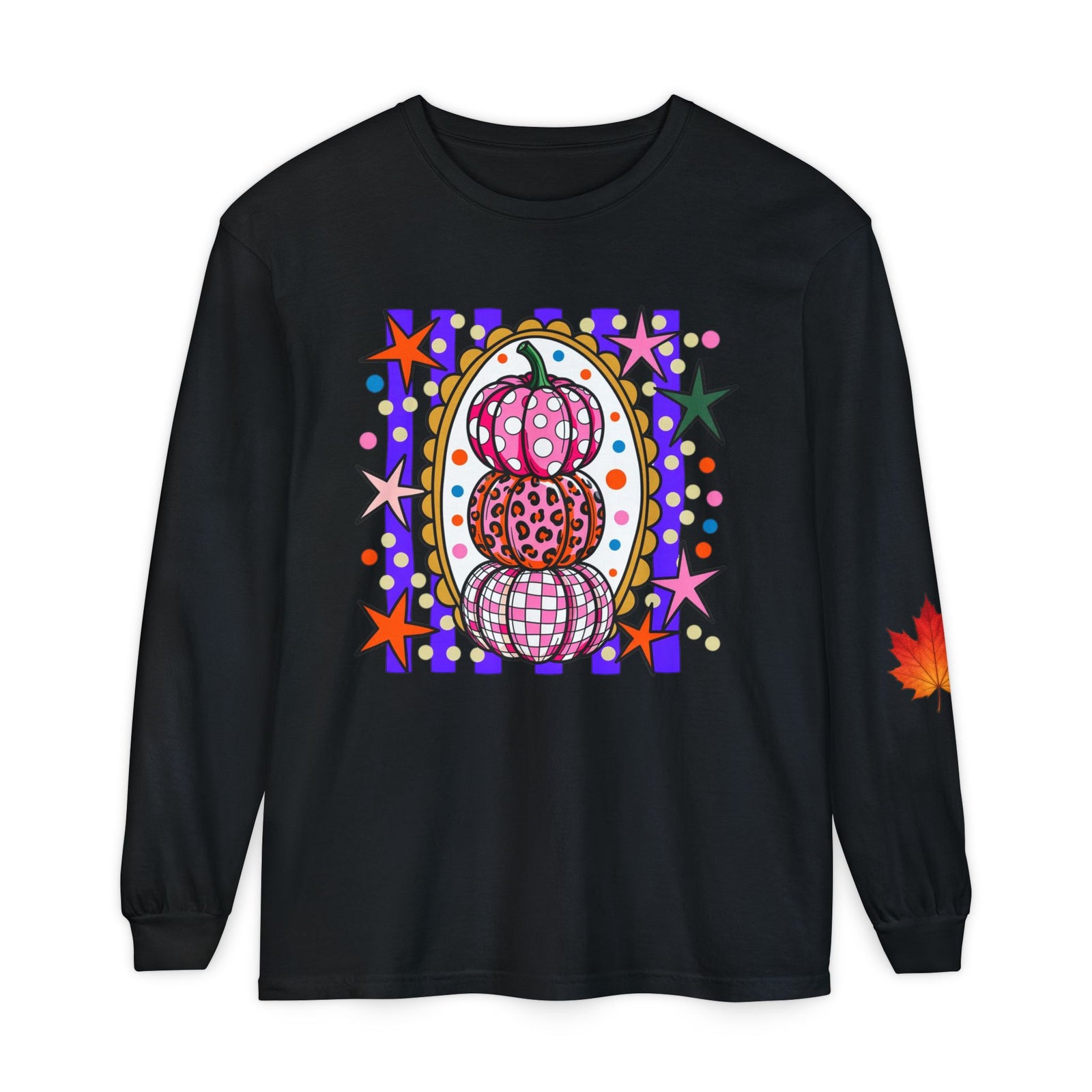 Autumn Pop Art Pumpkin Long Sleeve Shirt