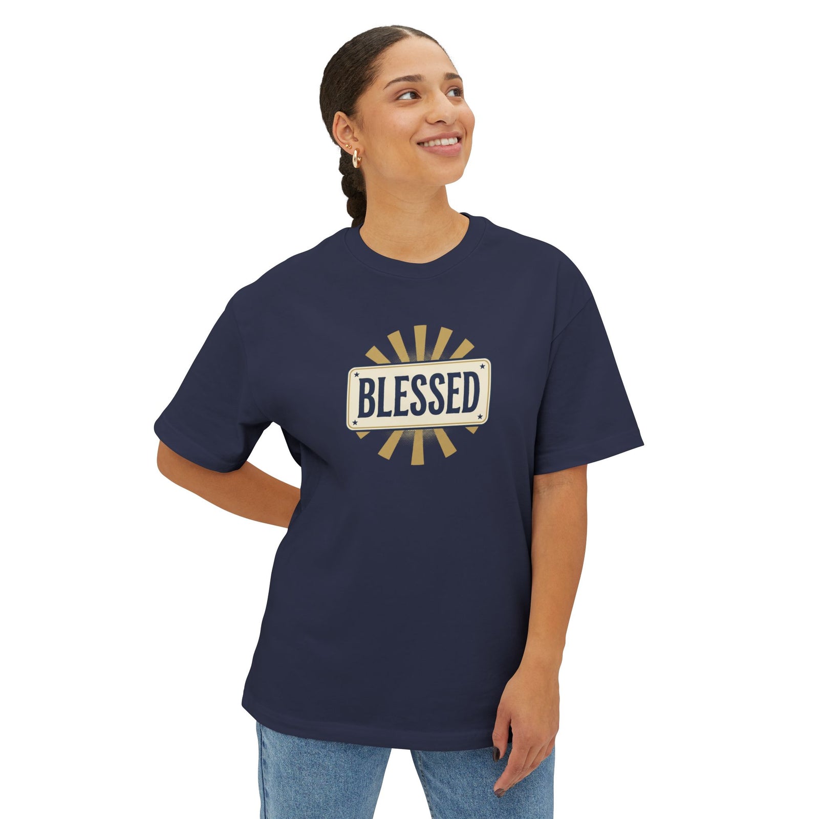 Blessed Vintage Sign T-Shirt — Oversized Boxy Tee