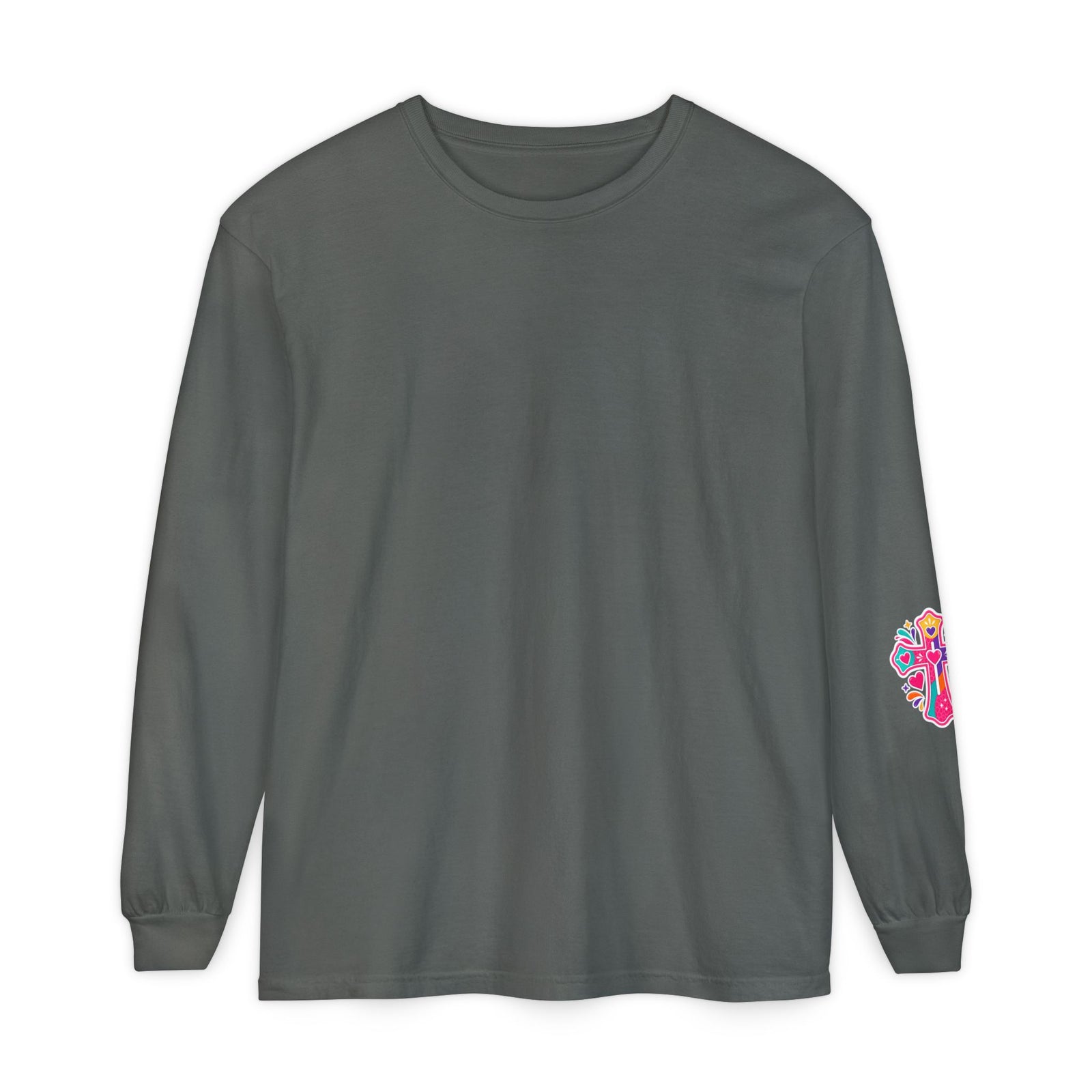 Christian Long Sleeve Tee — "Warning I Tell Everyone About Jesus" Colorful Faith Shirt