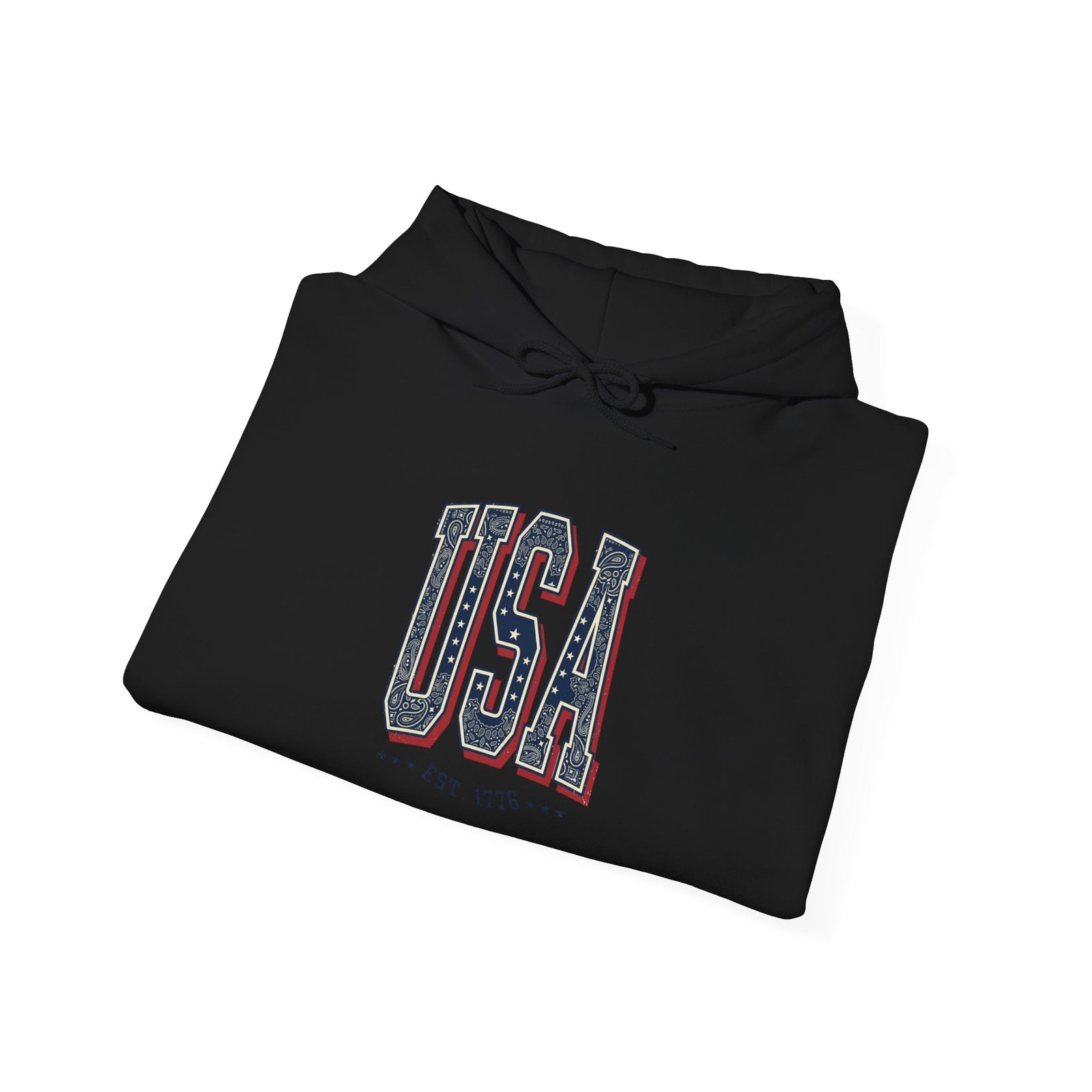 USA Arch Retro Typography Hoodie | 4th of July Vintage Americana