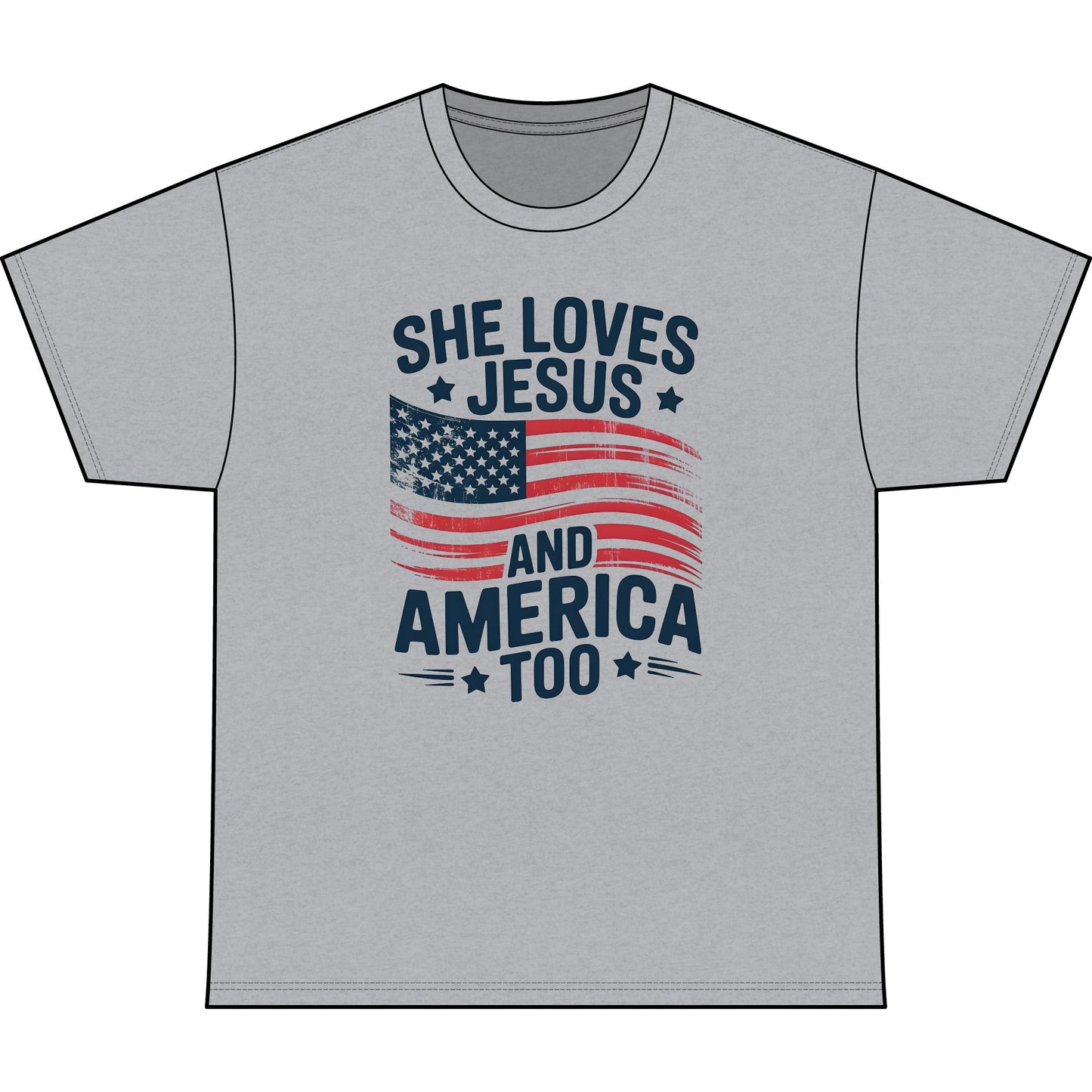 She Loves Jesus and America Too T-Shirt