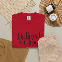 Load image into Gallery viewer, Refined by Grace T-Shirt — Minimal Christian Cross Graphic Tee