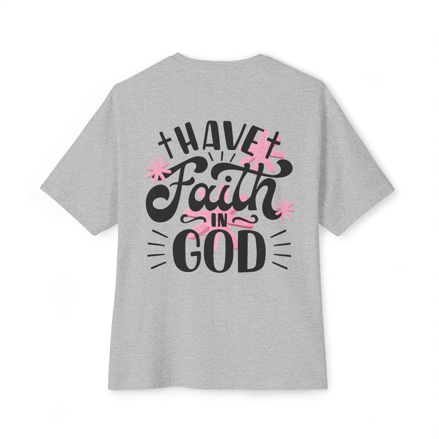 Faith In God Boxy Tee — Floral Christian Graphic T-Shirt