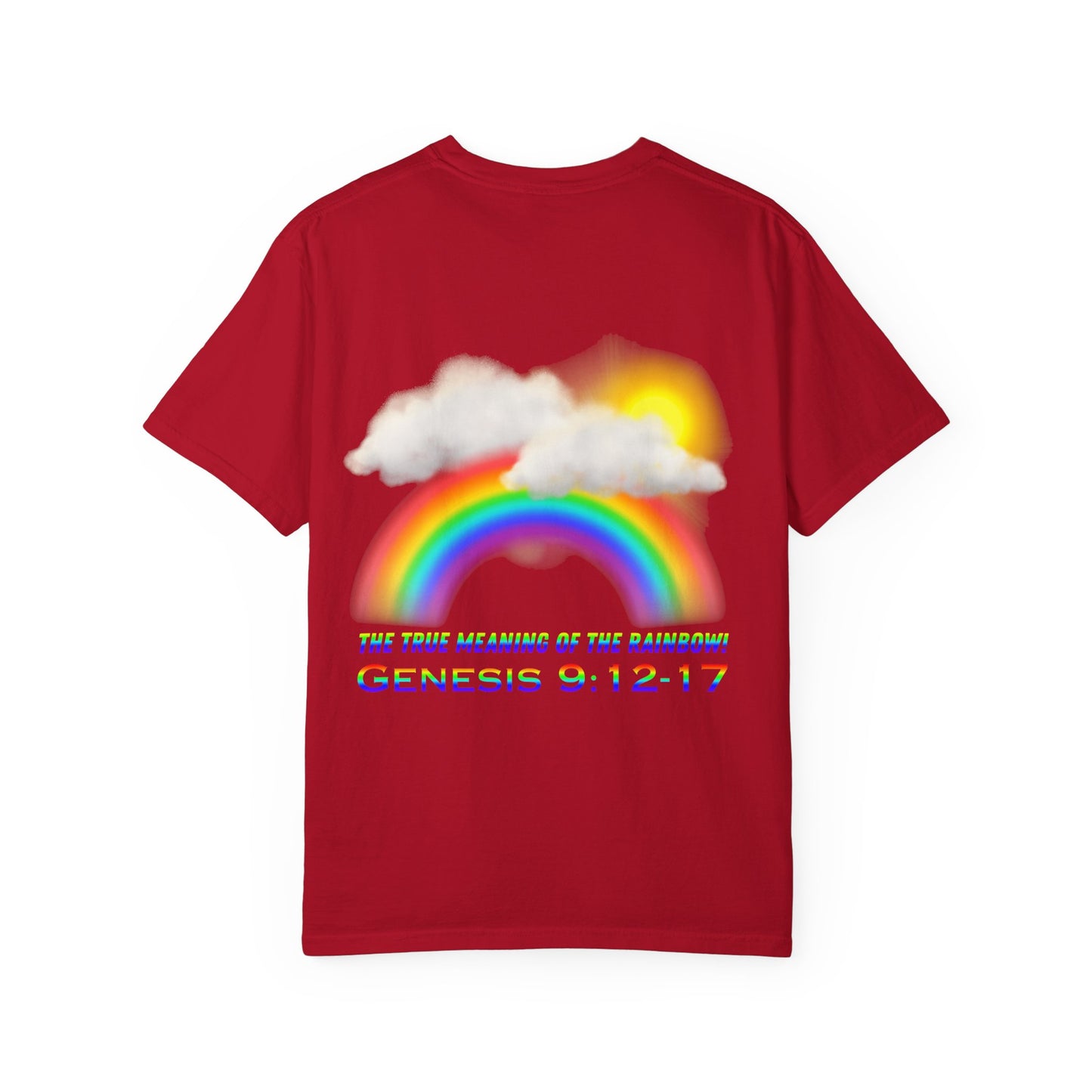 T-Shirt — Rainbow & Genesis 9:12-17 Faith Graphic