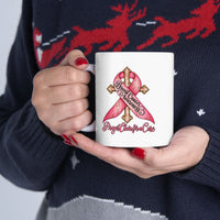 Load image into Gallery viewer, "Prayer Chain for a Cure" Breast Cancer Awareness Mug