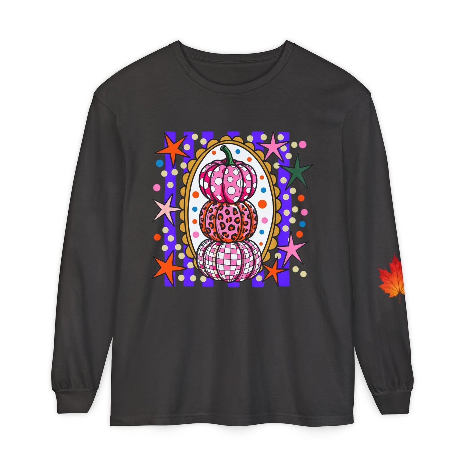 Autumn Pop Art Pumpkin Long Sleeve Shirt