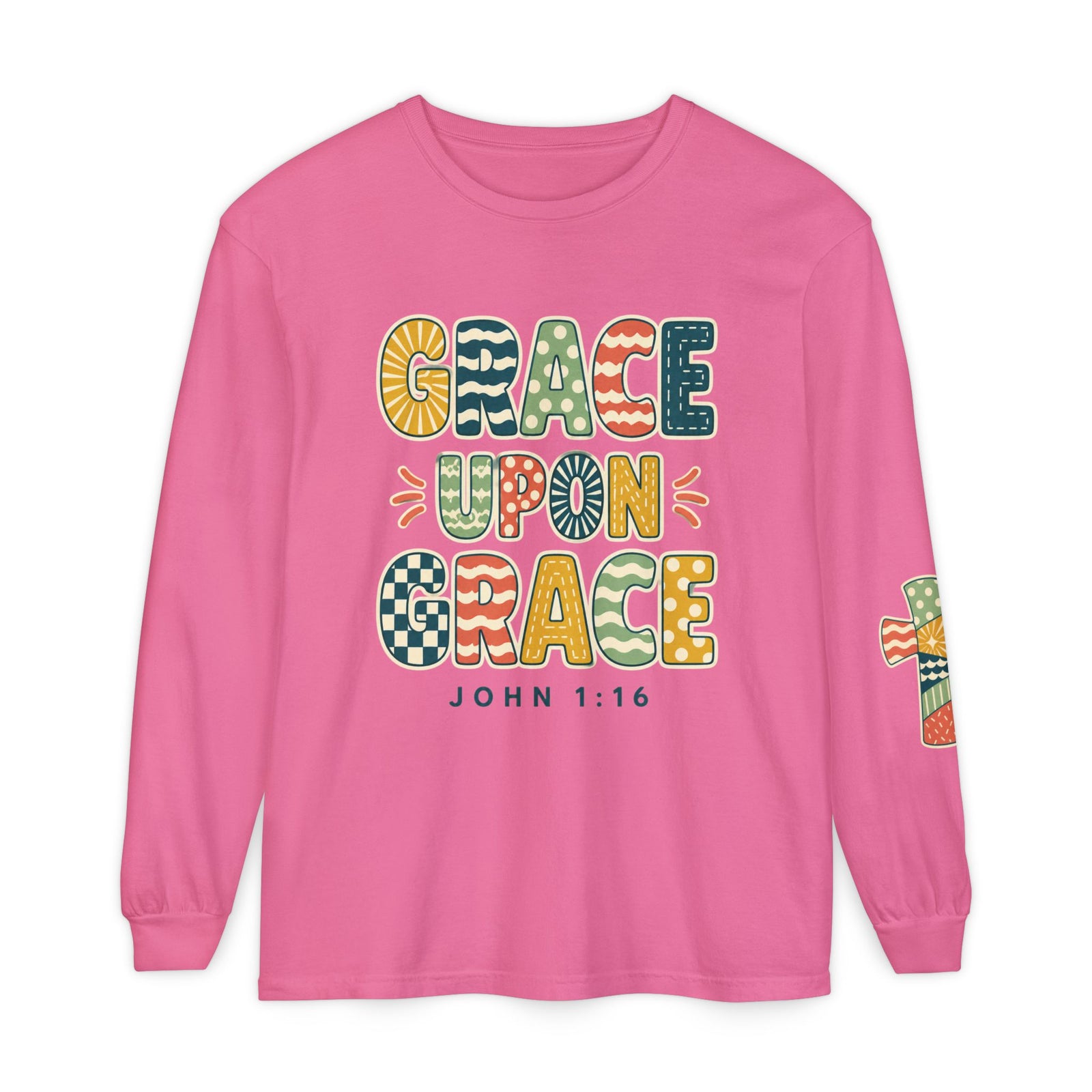 Grace Upon Grace Long Sleeve T-Shirt — John 1:16 Christian Tee