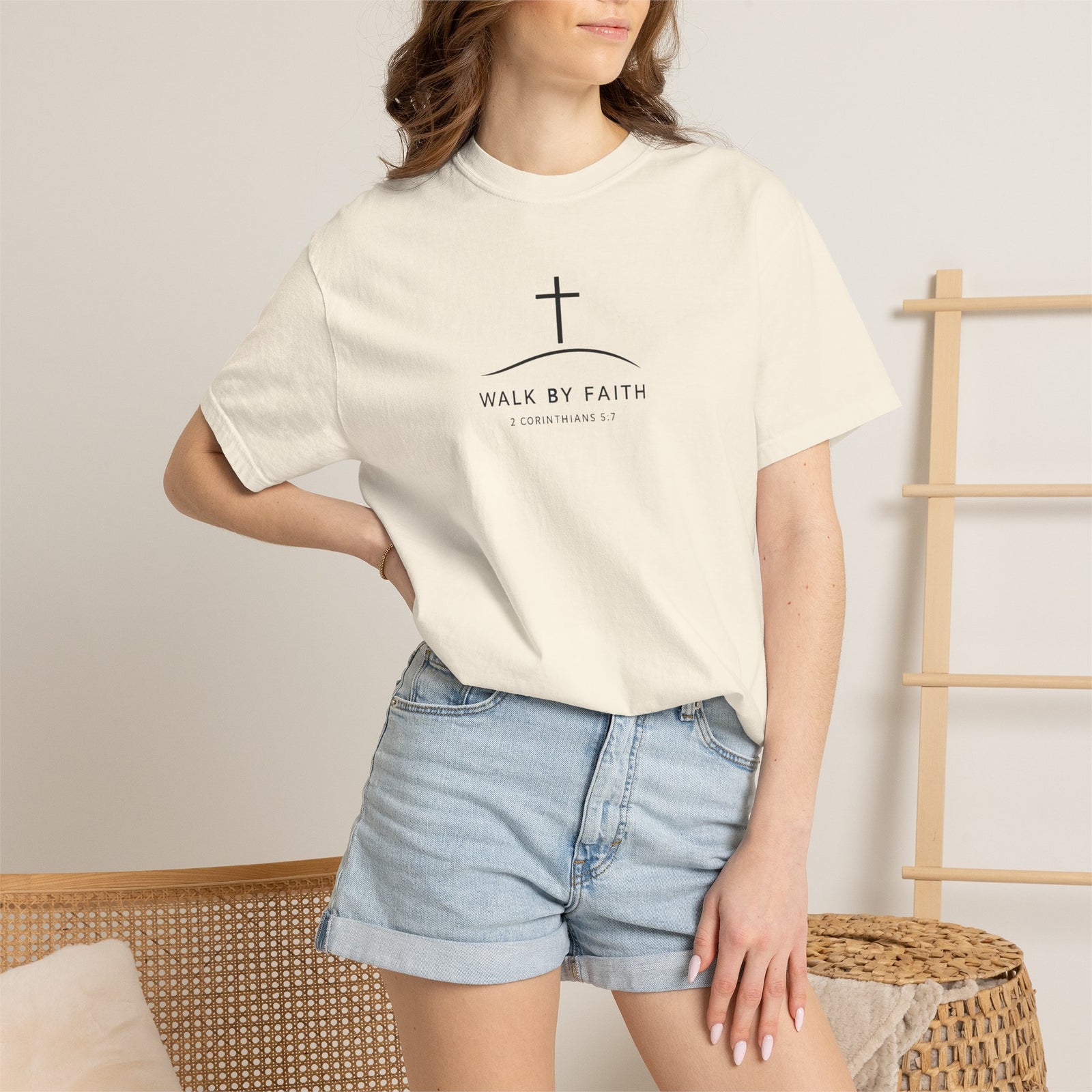Faith Cross T‑Shirt — "Walk By Faith" Christian Tee