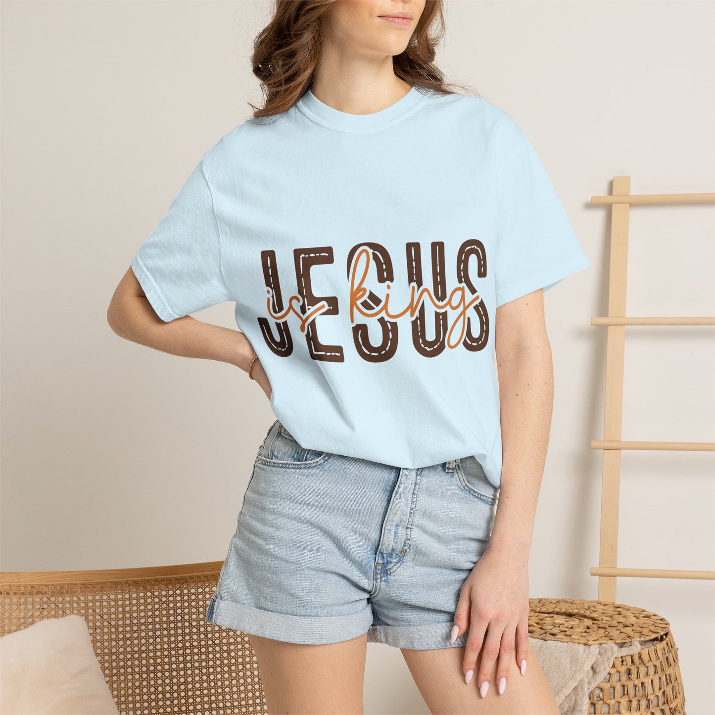 Jesus Loving T-Shirt — Faith-Based Graphic Tee with Script & Block Lettering