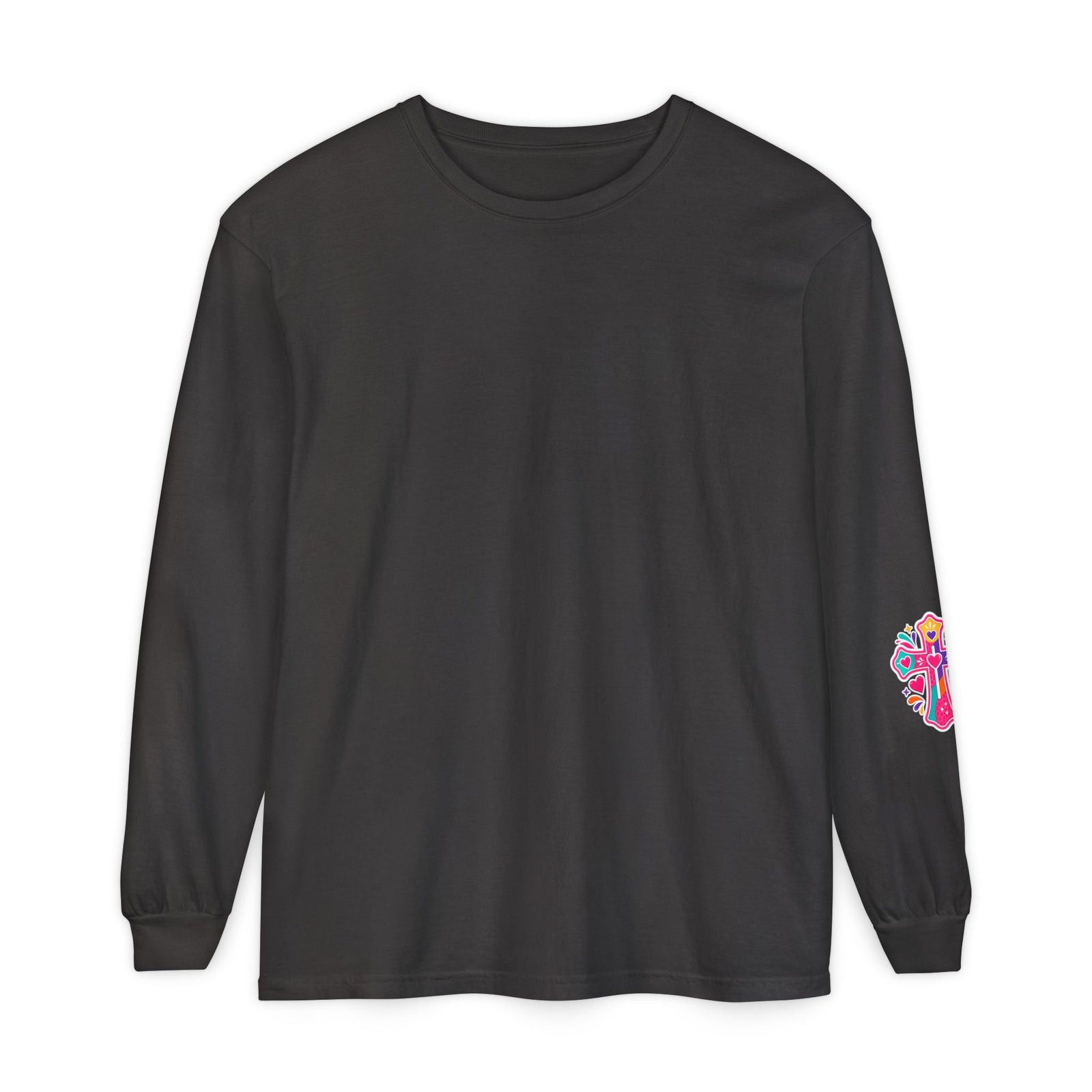 Long Sleeve Tee - "BEWARE Powered by Prayer and Grace of God" Colorful Faith Tee
