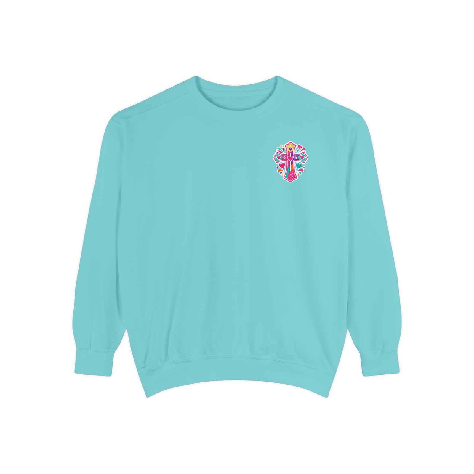 Christian Pajama Sweatshirt — "I Have Messy Hair, Pajamas On, Jesus Still Loves Me" Cozy Crewneck