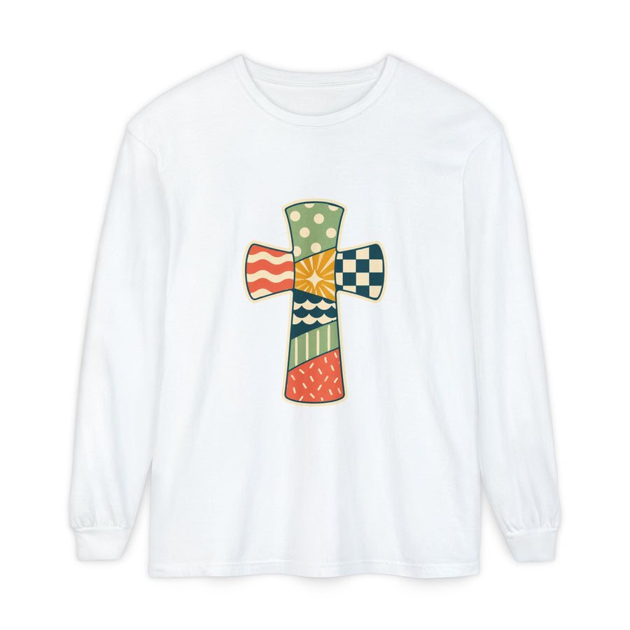 Patchwork Cross Long Sleeve T-Shirt
