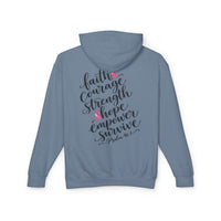Load image into Gallery viewer, "Pink Ribbon" Front "Hope Courage Strength" Back- Hoodie
