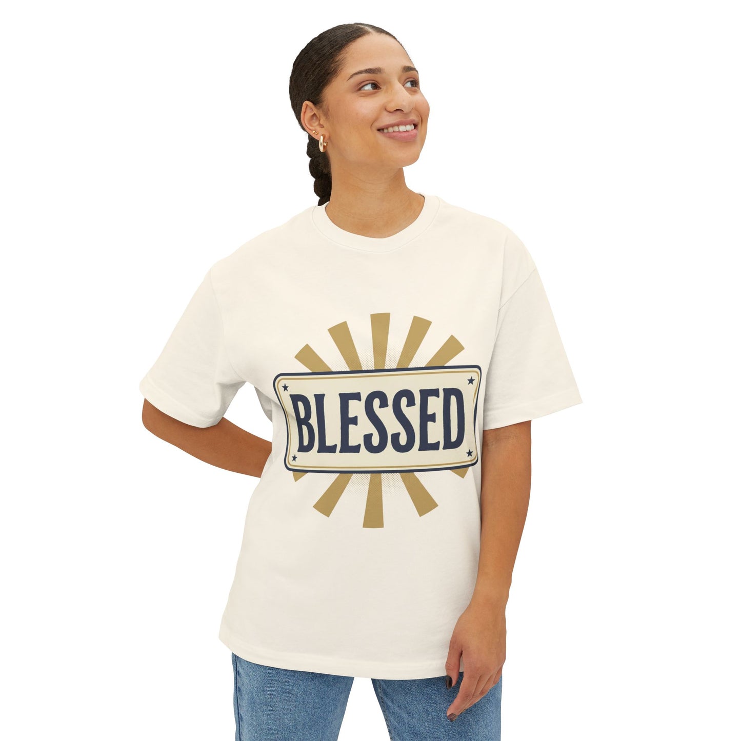 Blessed Vintage Sign T-Shirt — Oversized Boxy Tee