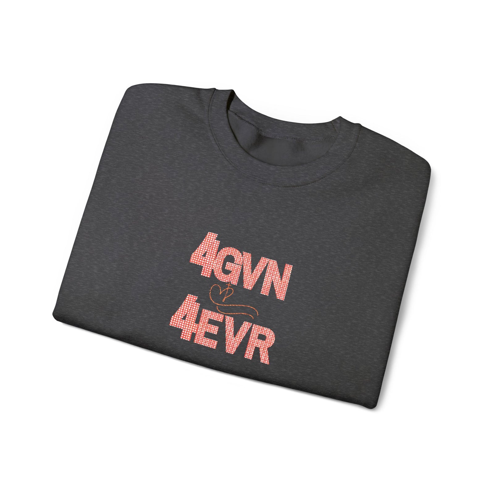 Crewneck Sweatshirt — 'AGAIN NEVER' Floral Text Design, White Cozy Pullover