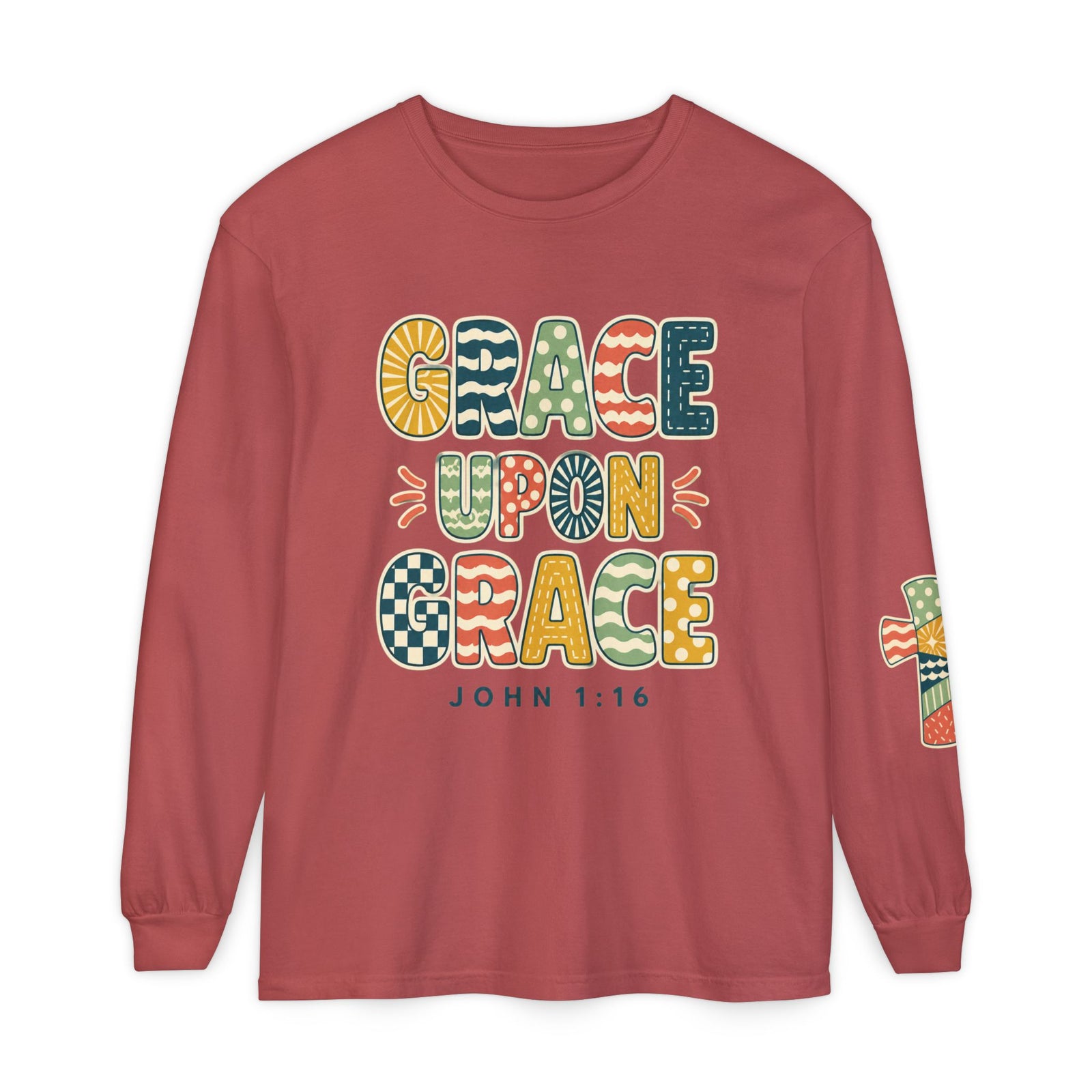 Grace Upon Grace Long Sleeve T-Shirt — John 1:16 Christian Tee