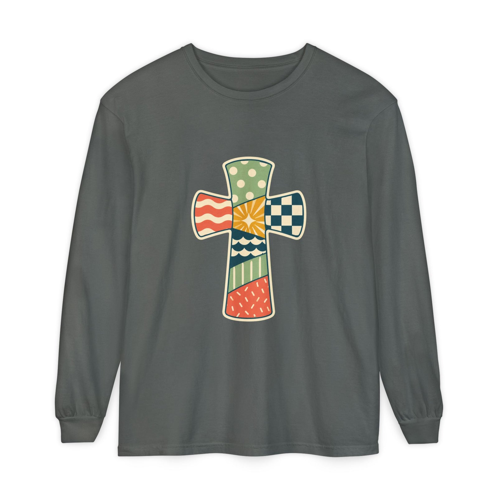 Patchwork Cross Long Sleeve T-Shirt