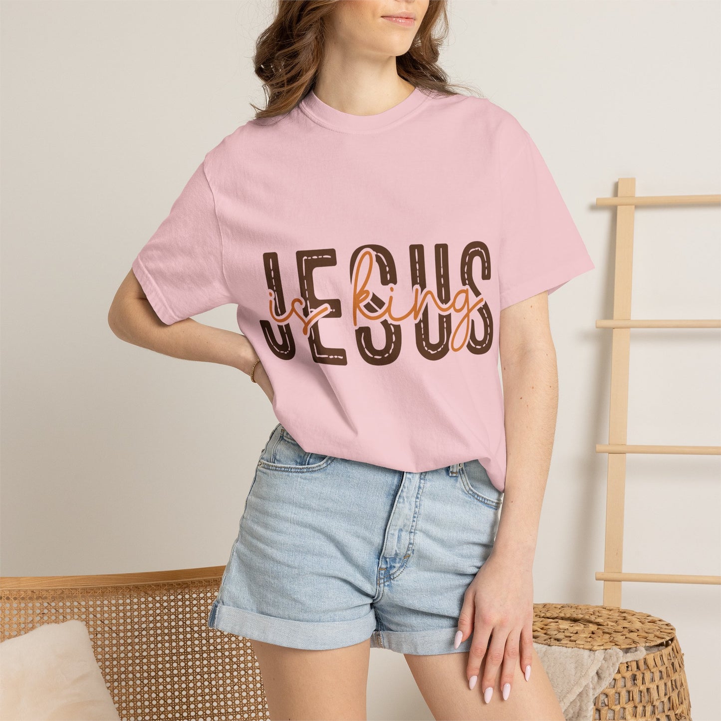 Jesus Loving T-Shirt — Faith-Based Graphic Tee with Script & Block Lettering